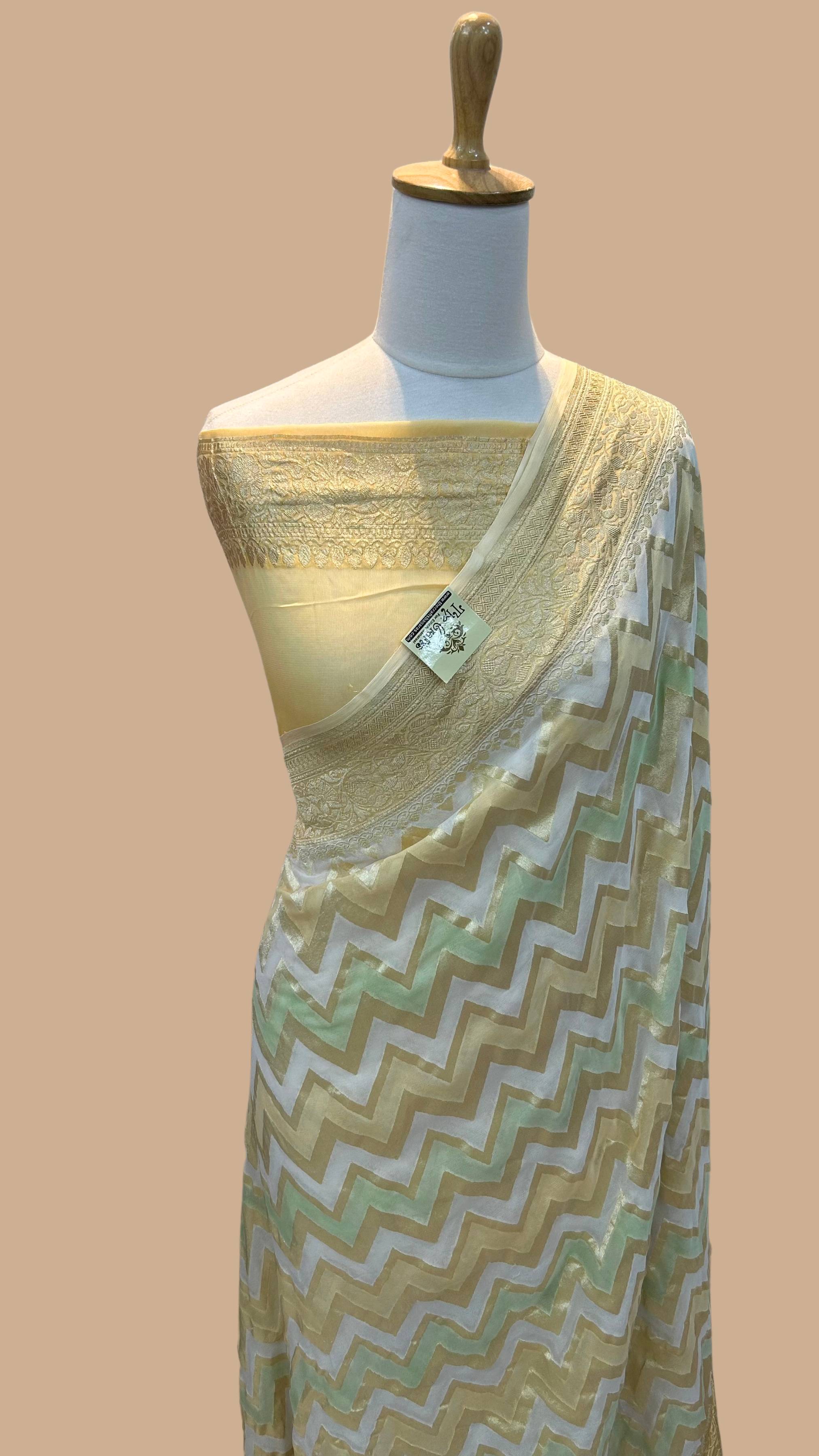 Khaddi Georgette Handloom Banarasi Saree