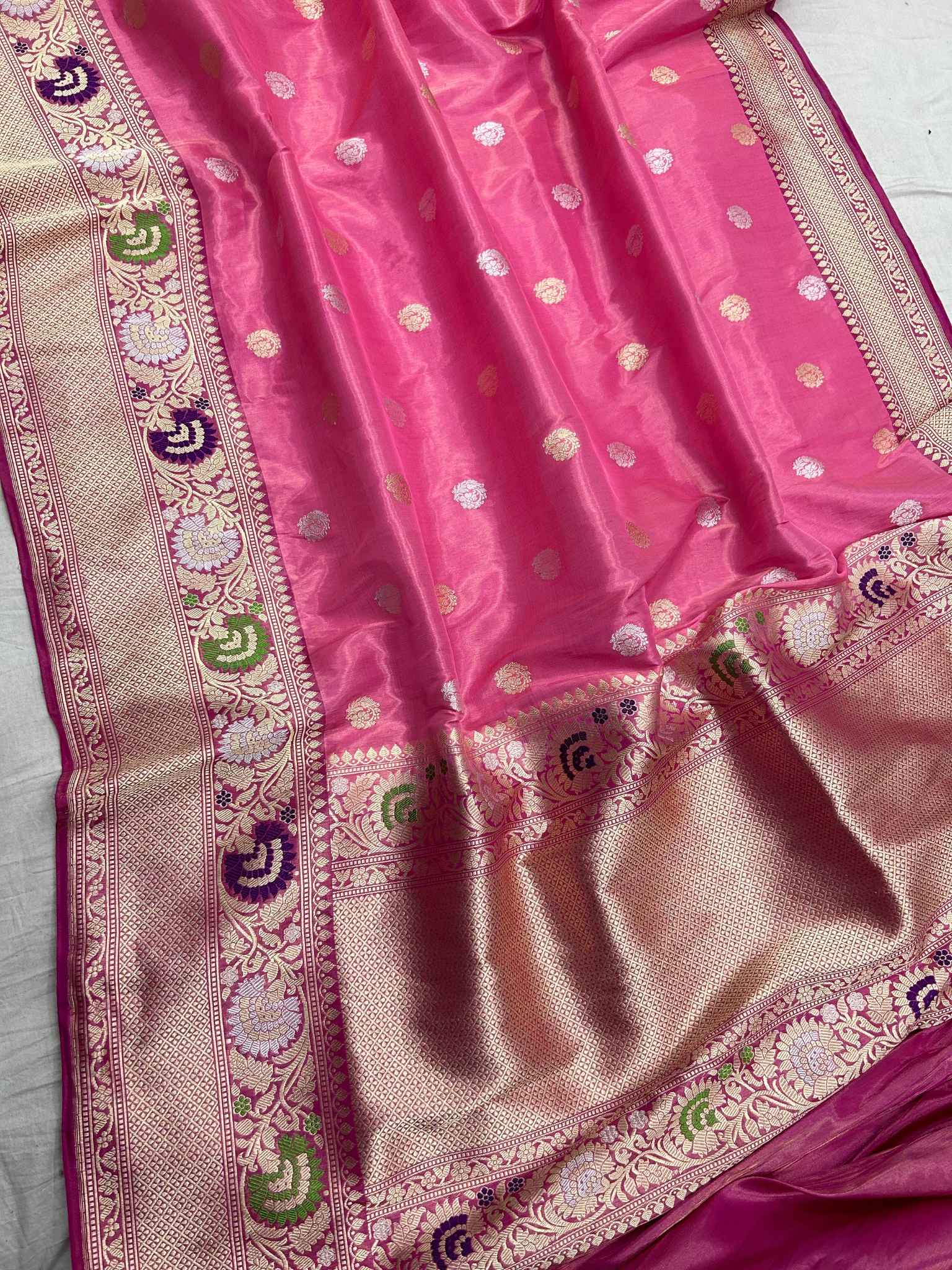 Pure Tissue Silk Handloom Banarasi Saree with kadhua sona roopa border & buta