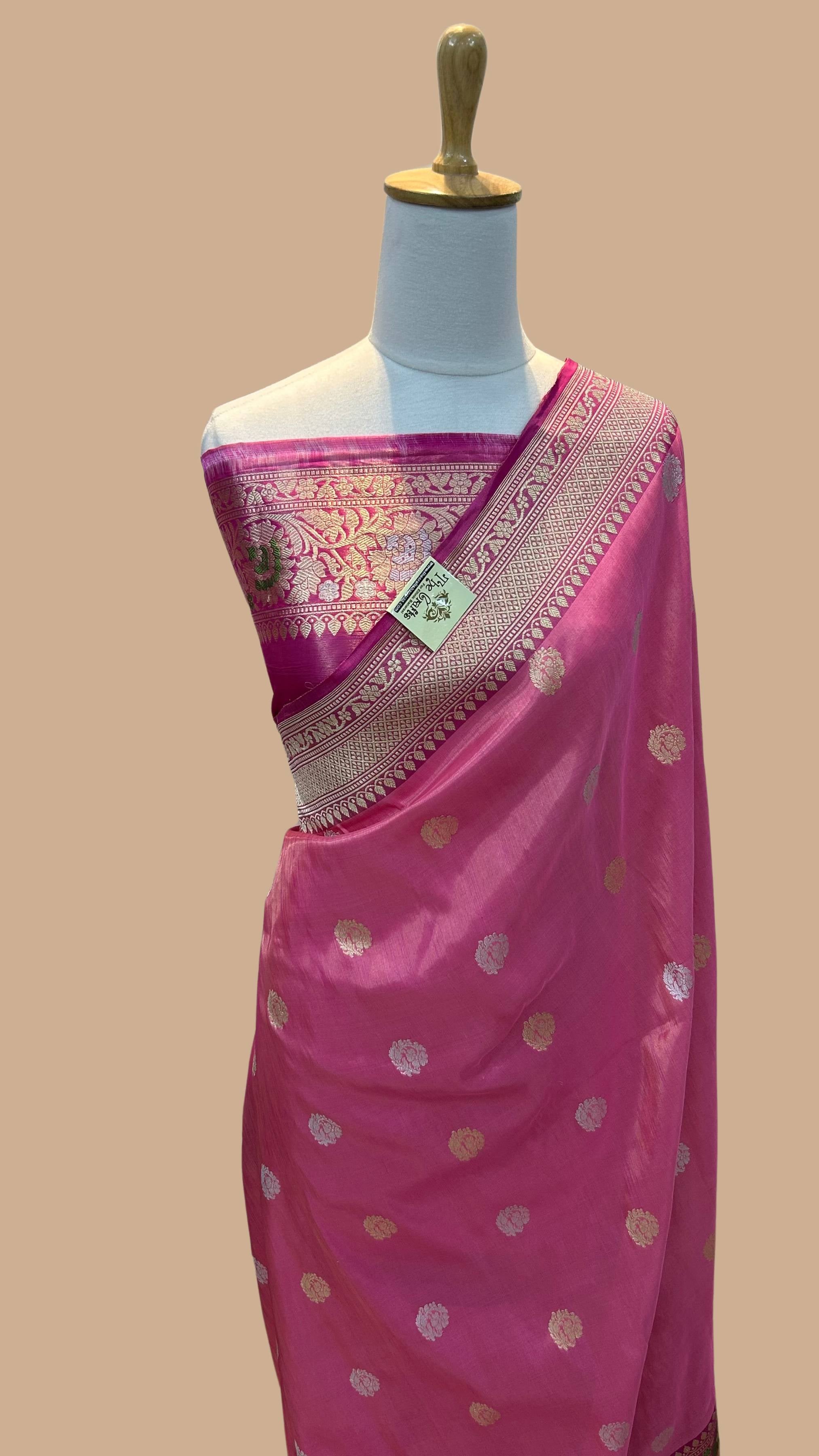 Pure Tissue Silk Handloom Banarasi Saree with kadhua sona roopa border & buta