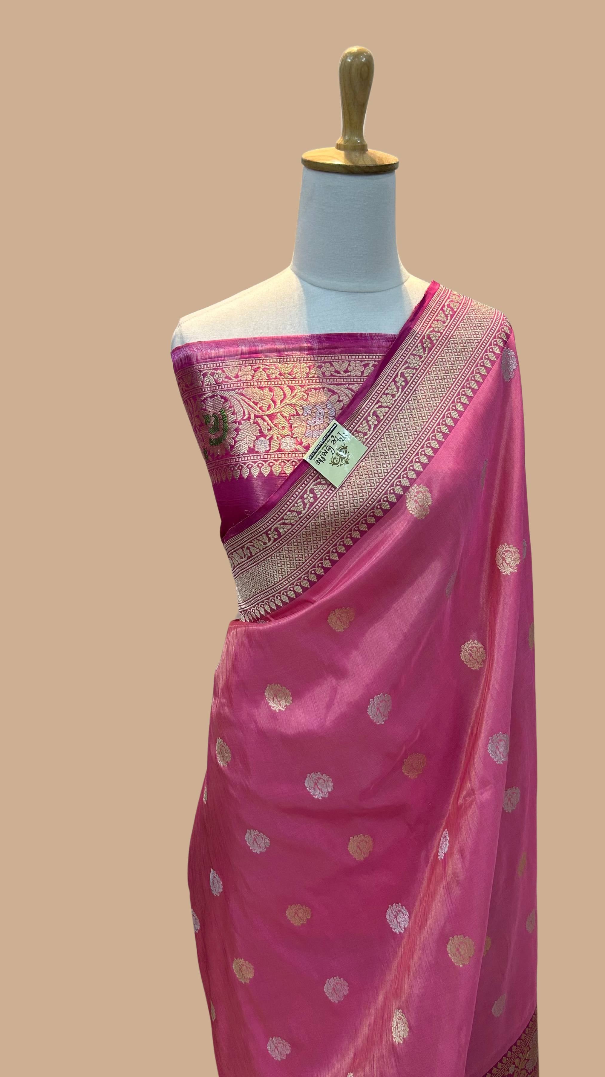 Pure Tissue Silk Handloom Banarasi Saree with kadhua sona roopa border & buta