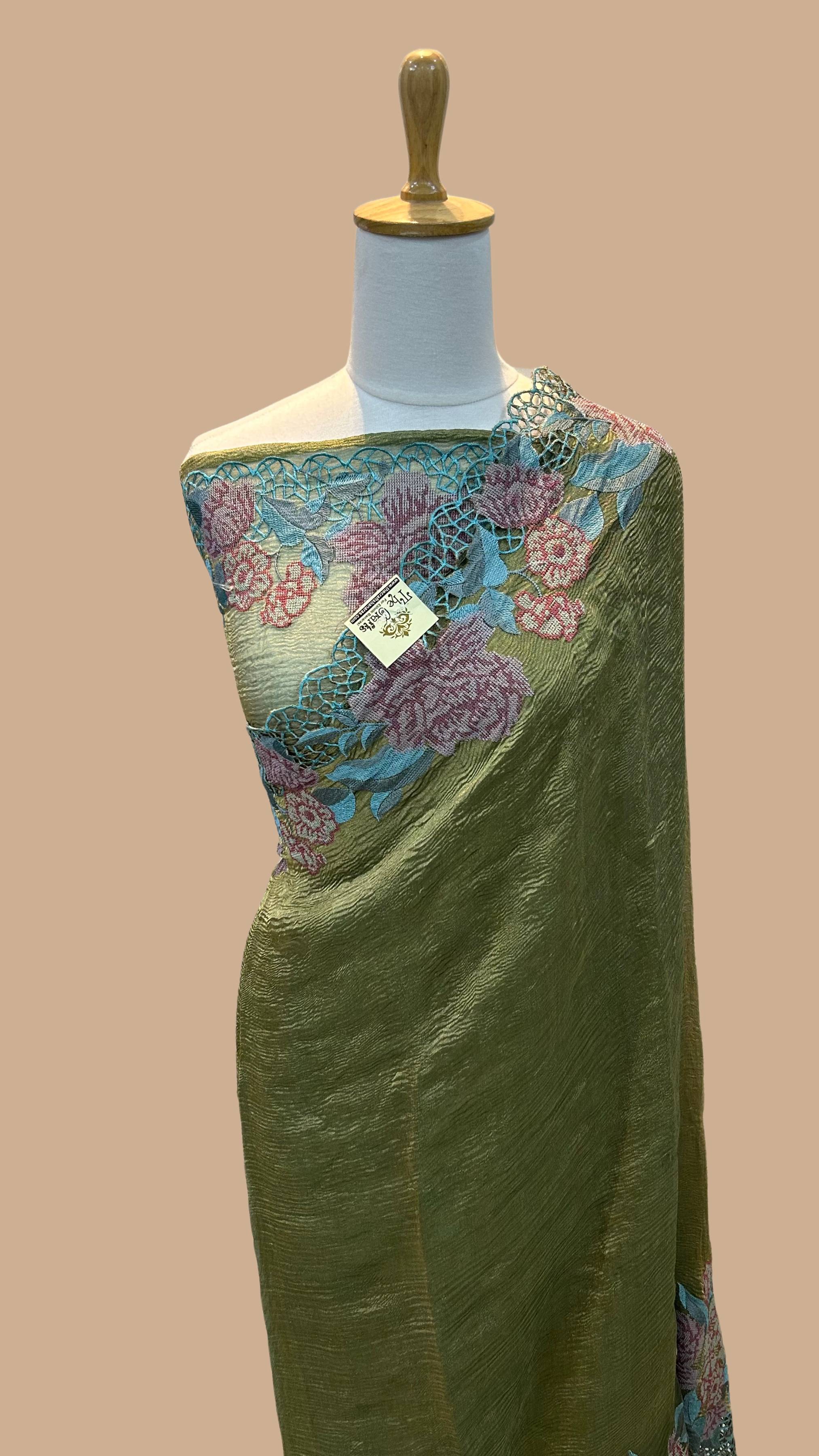 Pure Crush Tissue Silk Banarasi Saree