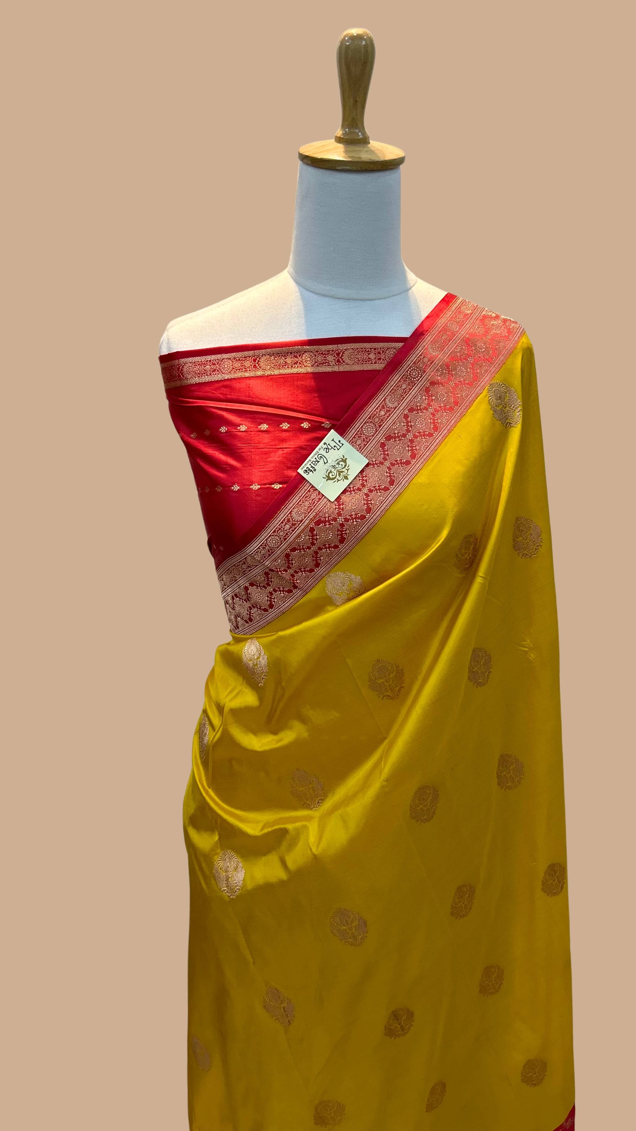 Pure Katan Silk Handloom Banarasi Saree - Buta Meena