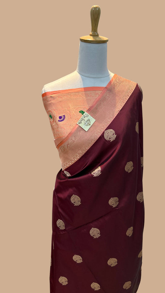 Pure Katan Silk Handloom Banarasi Saree - Buta Meena