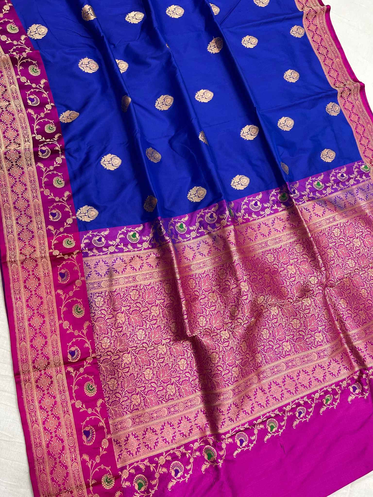 Pure Katan Silk Handloom Banarasi Saree - Buta Meena