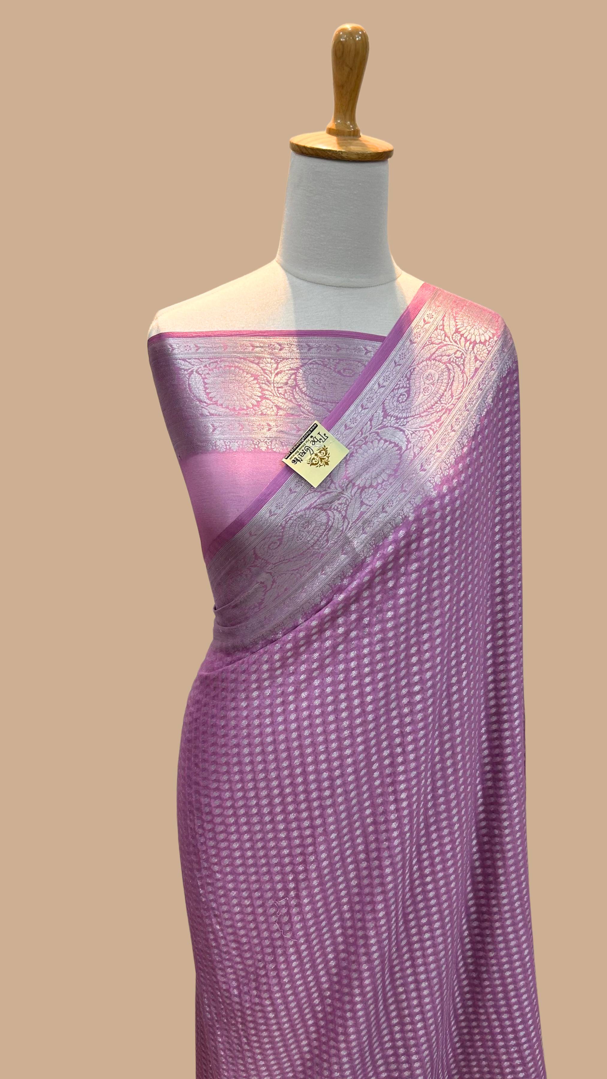 Pure Khaddi Chiffon Banarasi Saree