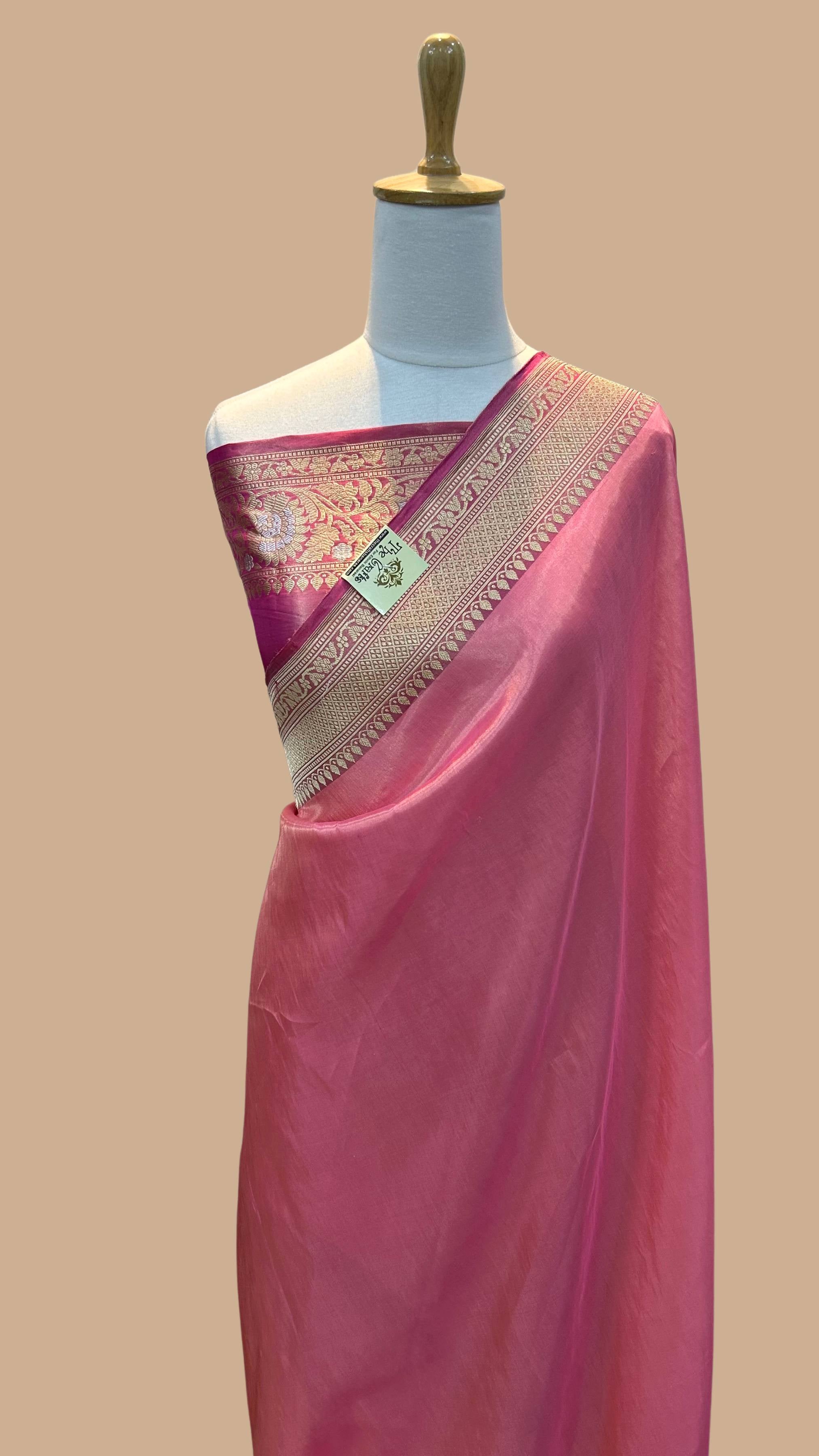 Pure Tissue Silk Handloom Banarasi Saree with kadhua sona roopa border