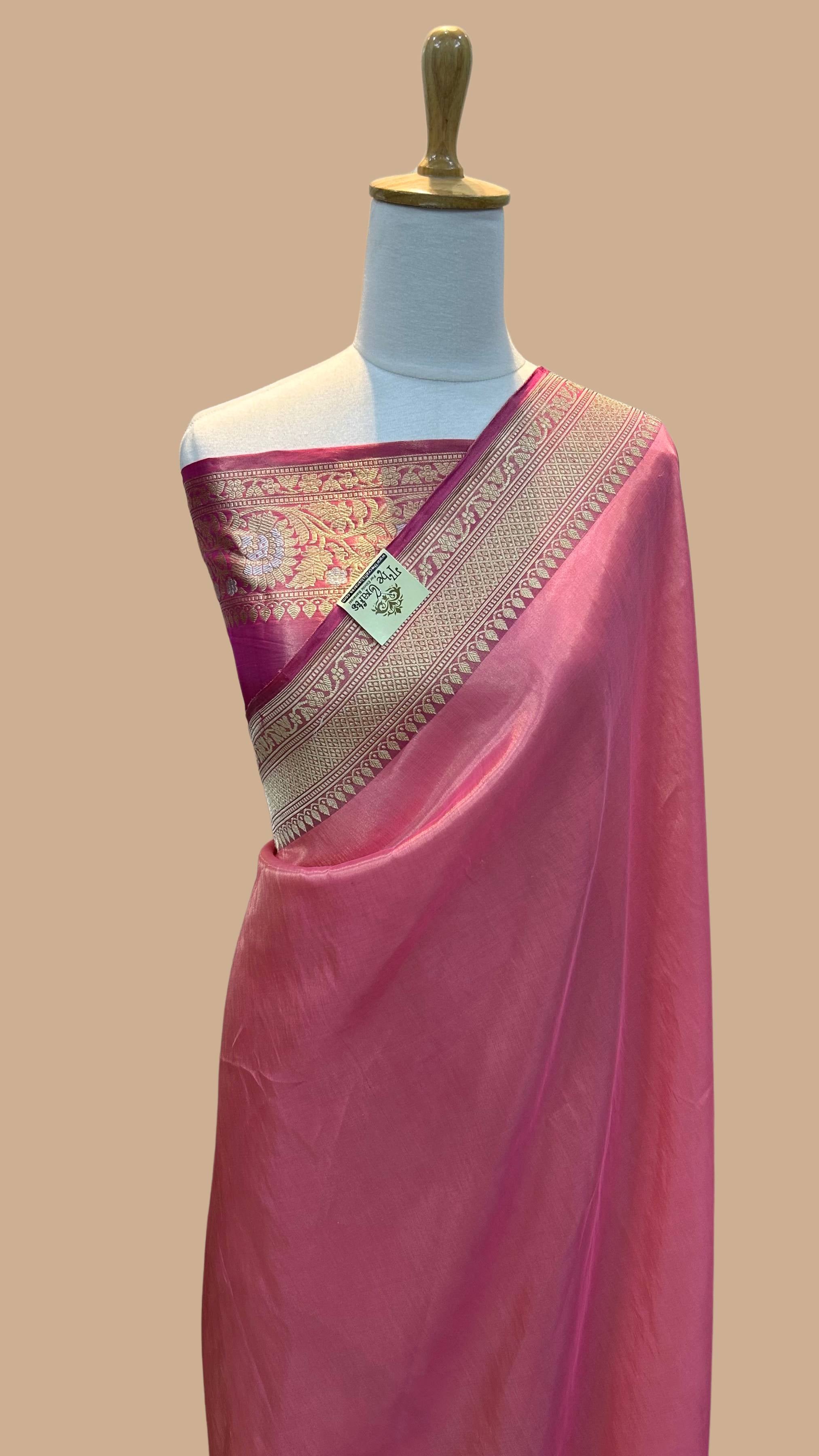 Pure Tissue Silk Handloom Banarasi Saree with kadhua sona roopa border