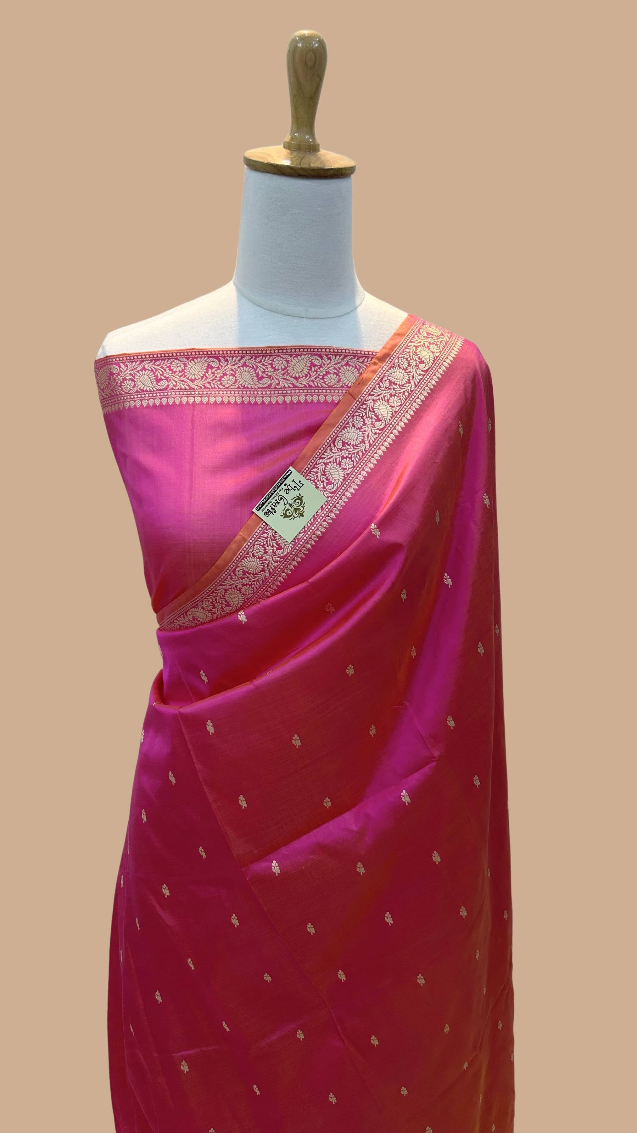 Pure Katan Silk Handloom Banarasi Saree - Chunri Buti