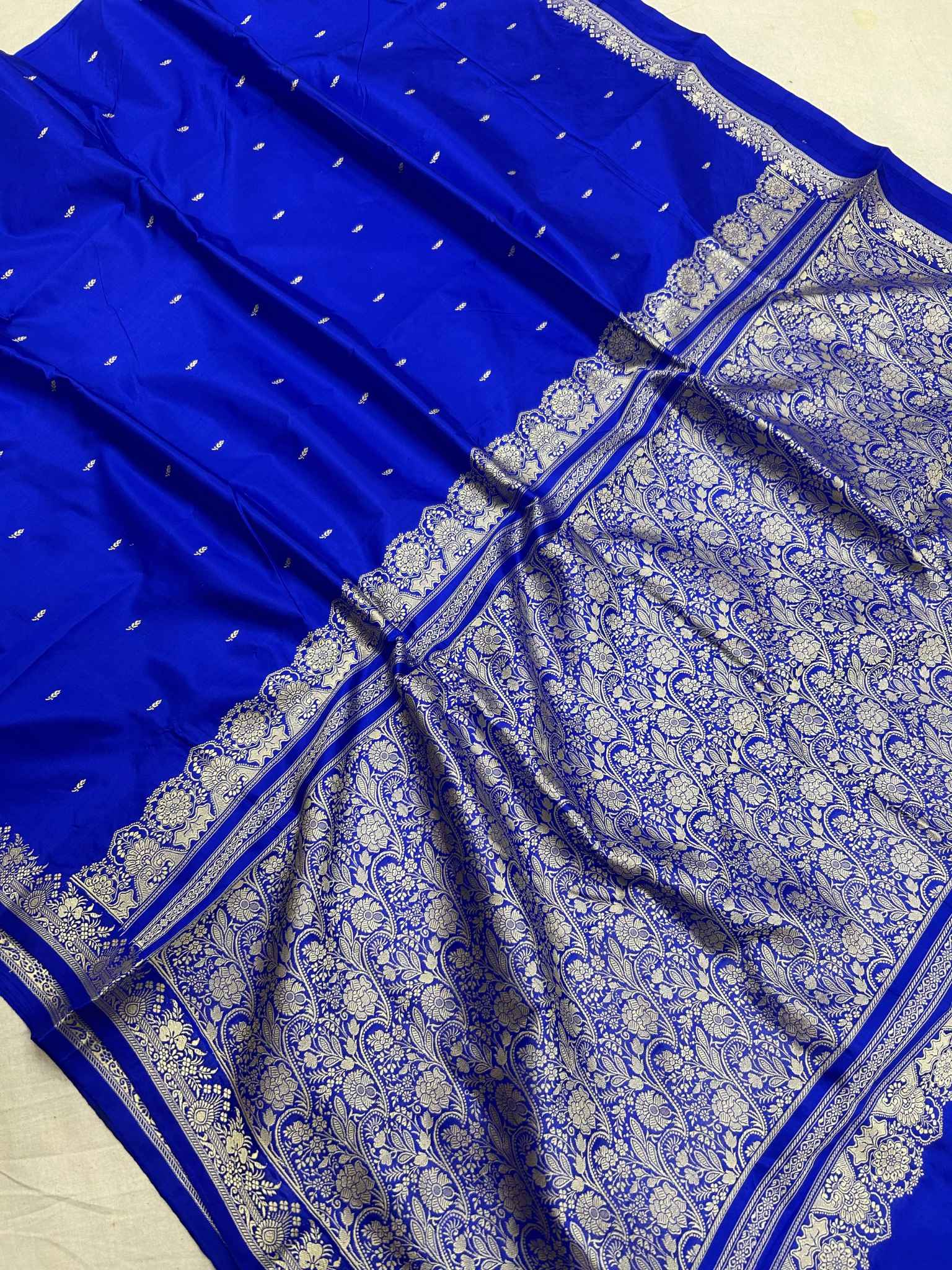 Pure Katan Silk Handloom Banarasi Saree - Chunri Buti