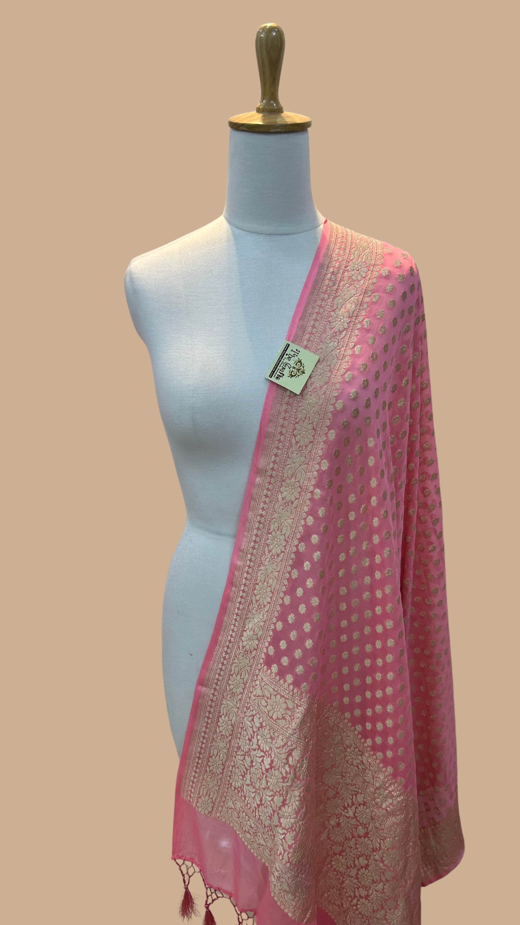 Khaddi Georgette Banarasi Dupatta - Water Zari