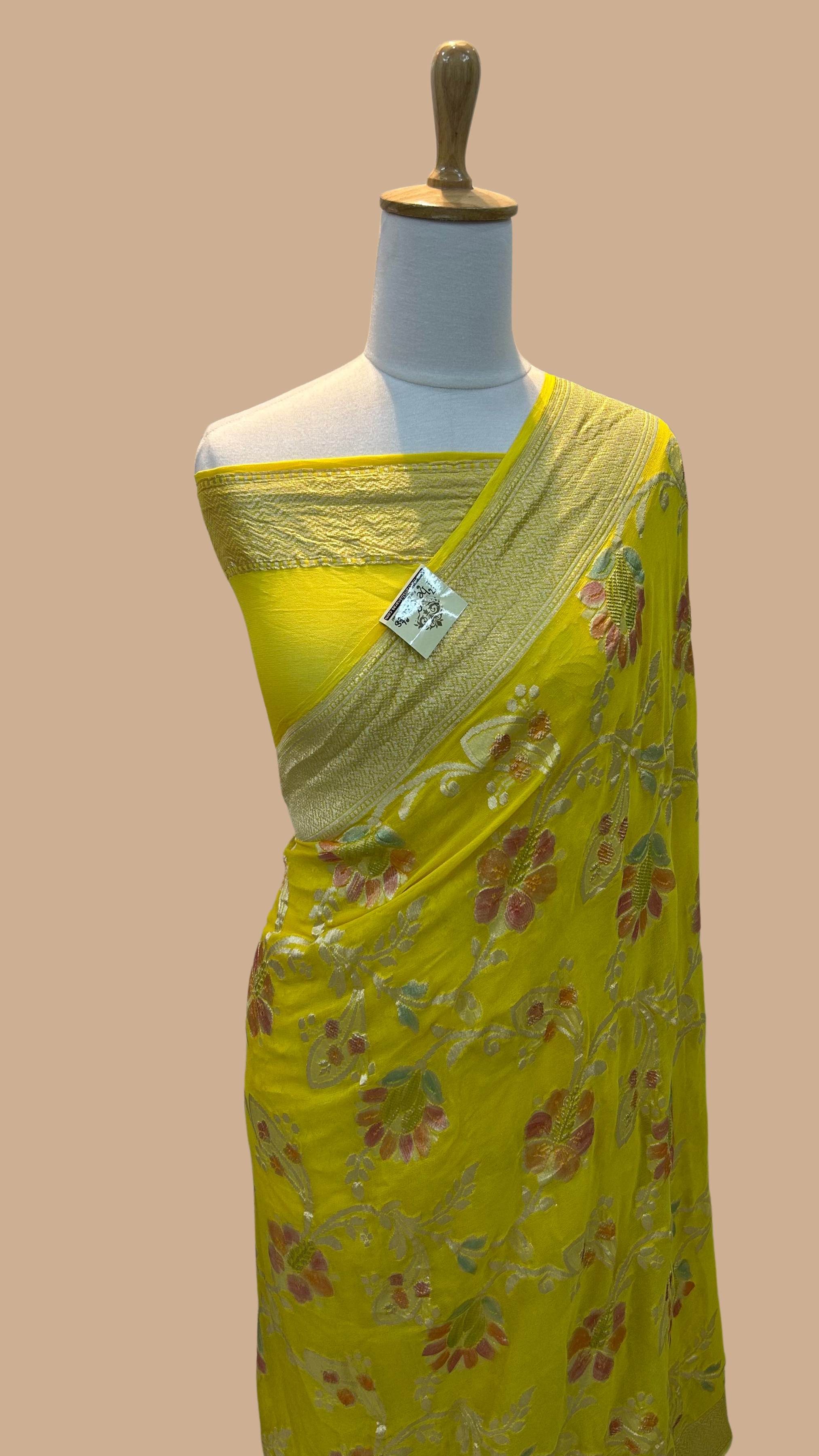 Khaddi Georgette Handloom Banarasi Saree