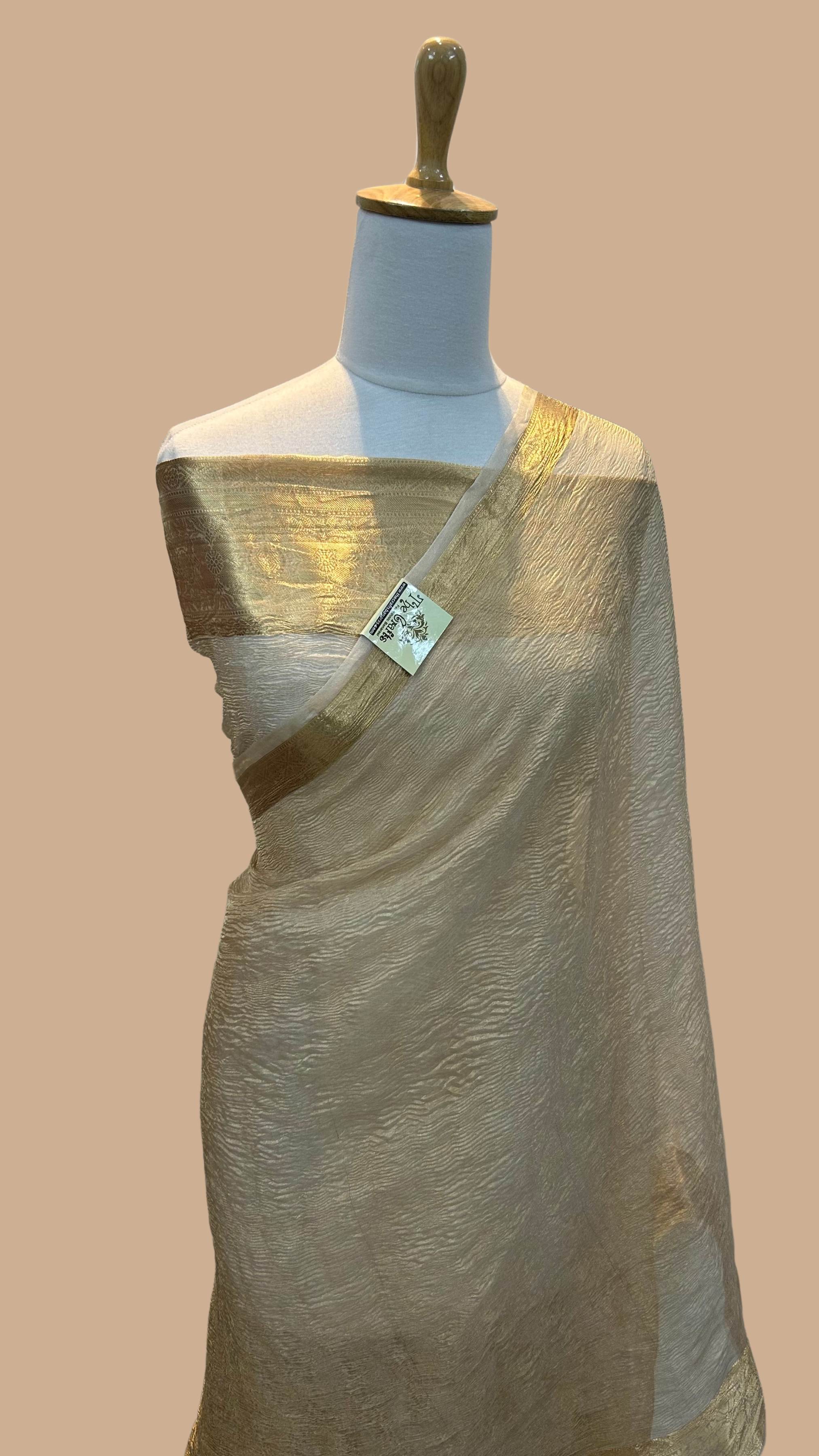 Pure Crush Tissue Silk Banarasi Saree