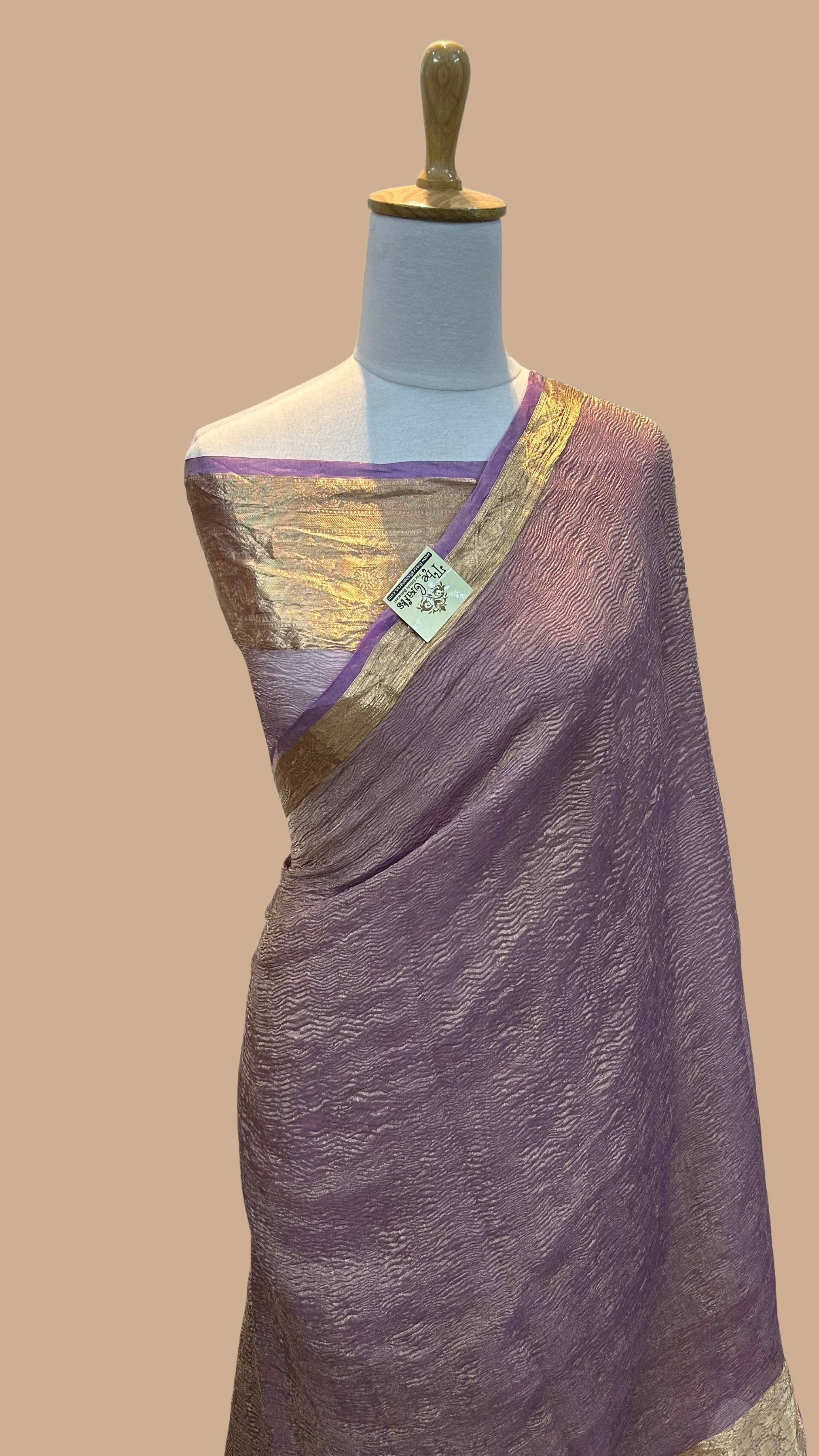 Pure Crush Tissue Silk Banarasi Saree