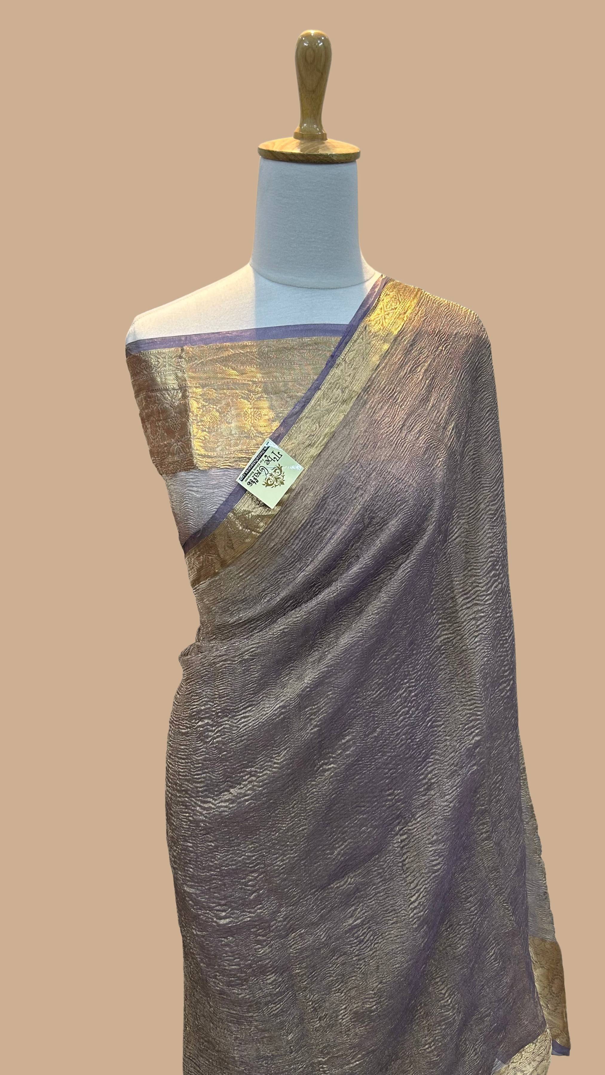 Pure Crush Tissue Silk Banarasi Saree