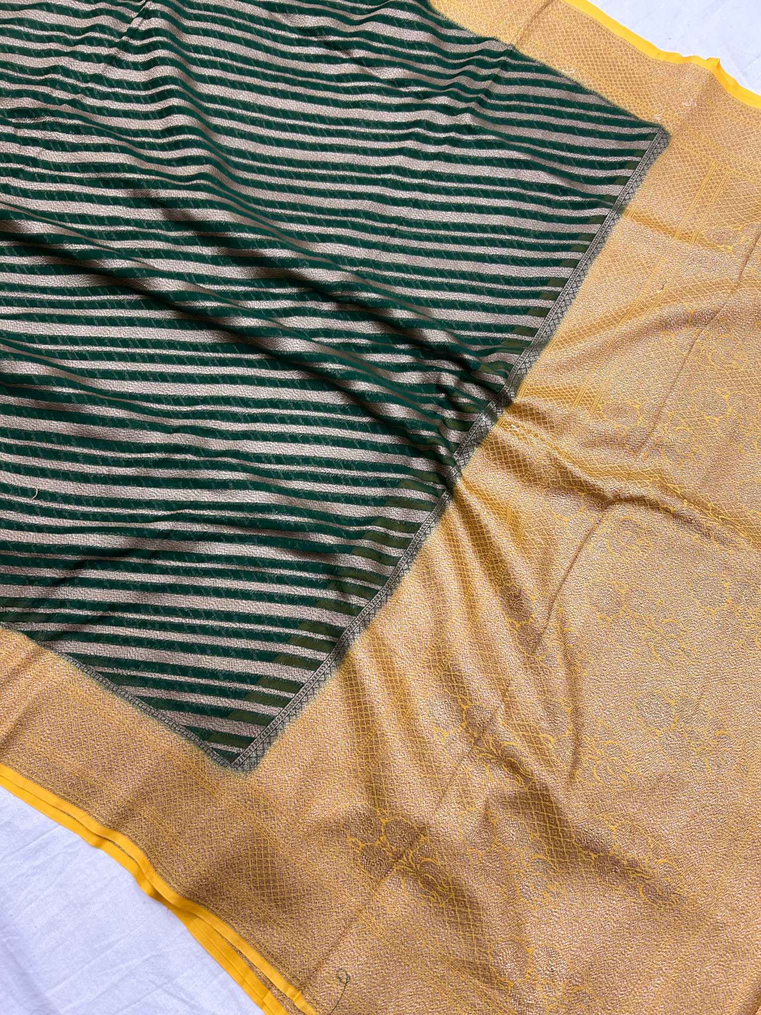 Khaddi Georgette Banarasi Saree - Antique Zari