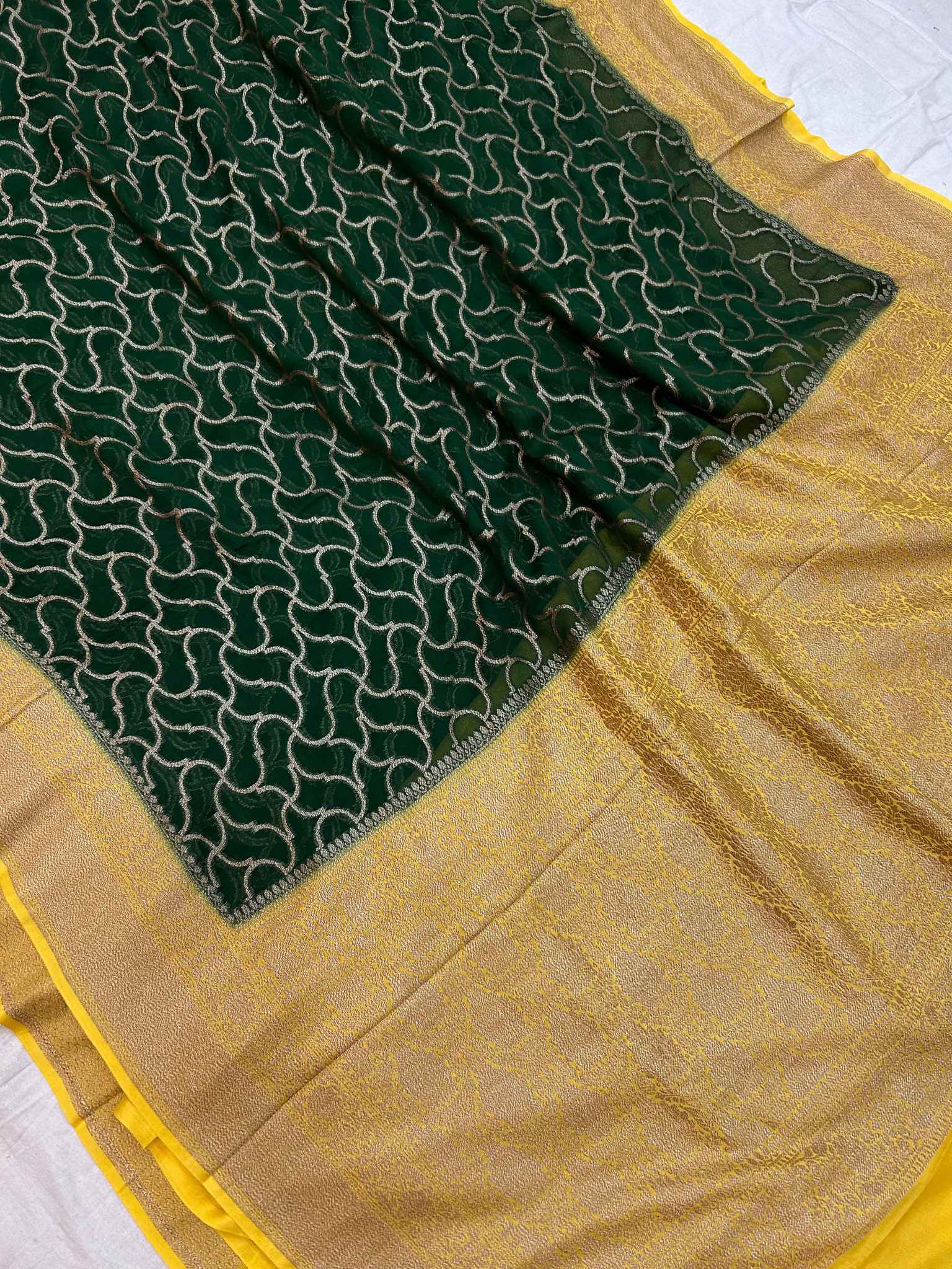 Khaddi Georgette Banarasi Saree - Antique Zari