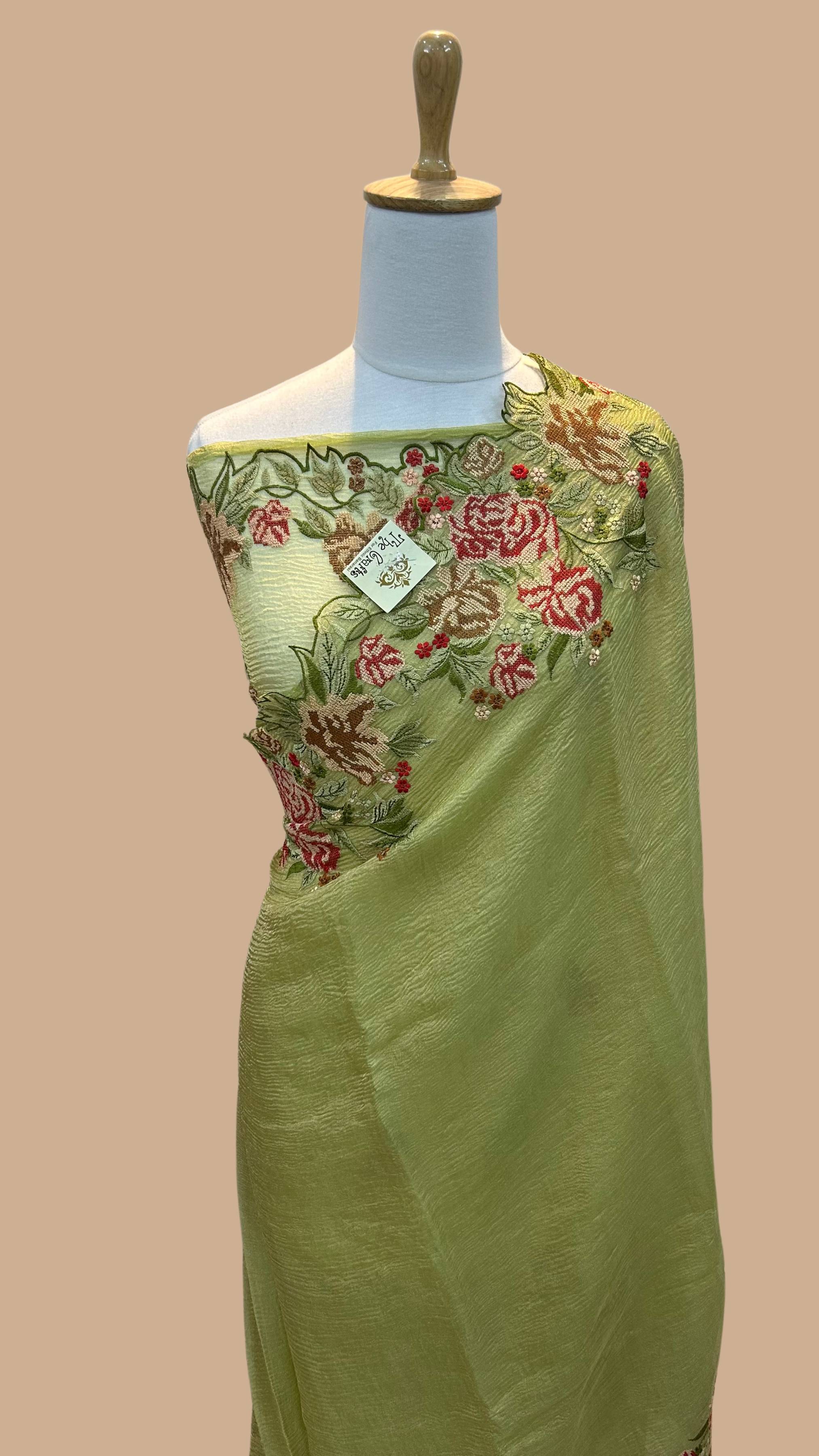 Pure Crush Tissue Silk Banarasi Saree