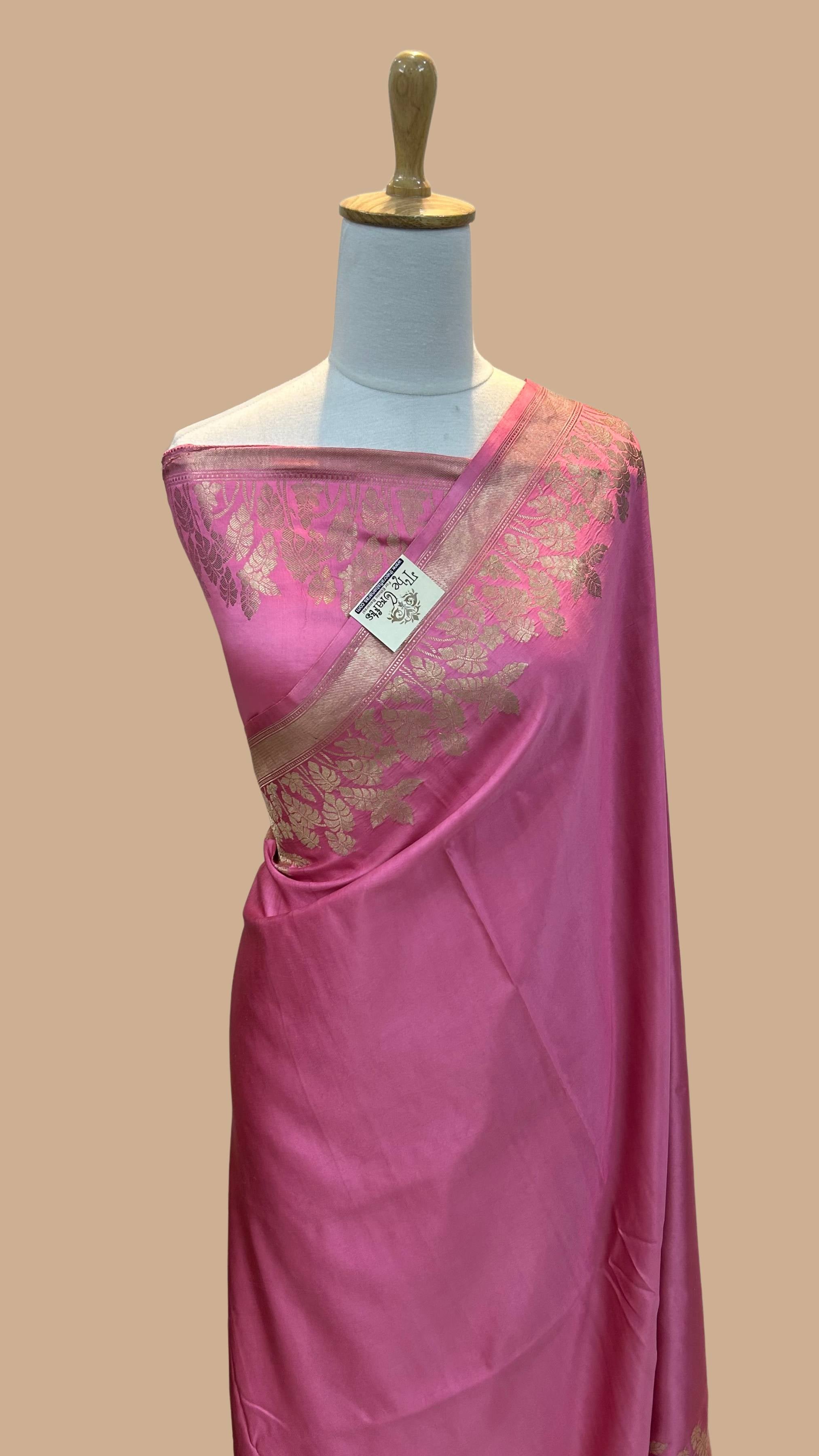 Pure Mashru Silk Handloom Banarasi Saree - with kadhua border