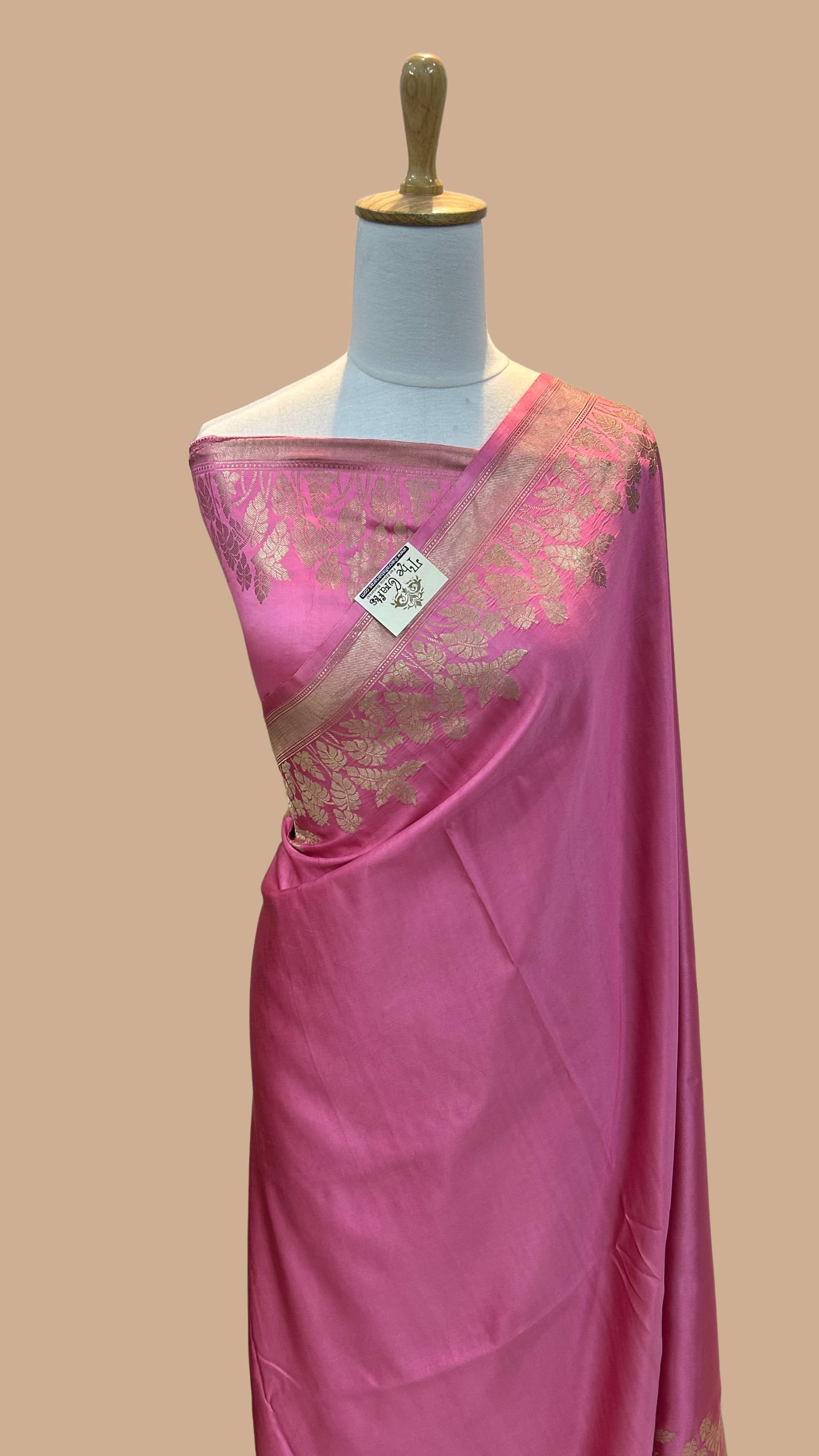 Pure Mashru Silk Handloom Banarasi Saree - with kadhua border