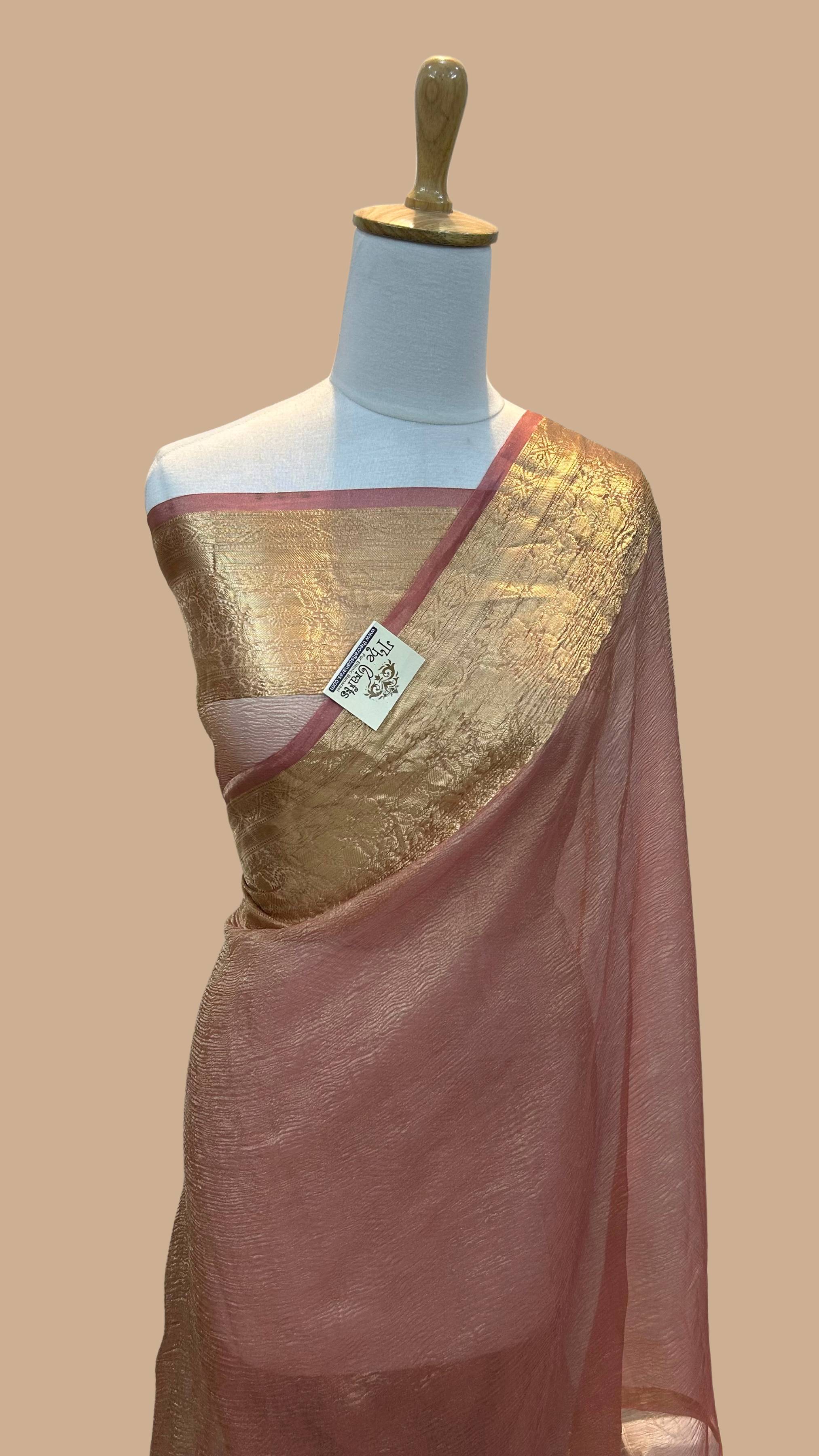 Pure Crush Tissue Silk Banarasi Saree