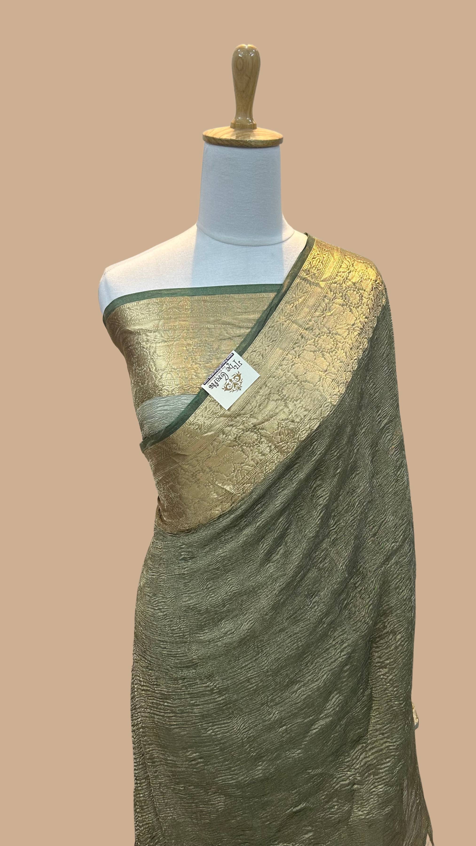 Pure Crush Tissue Silk Banarasi Saree