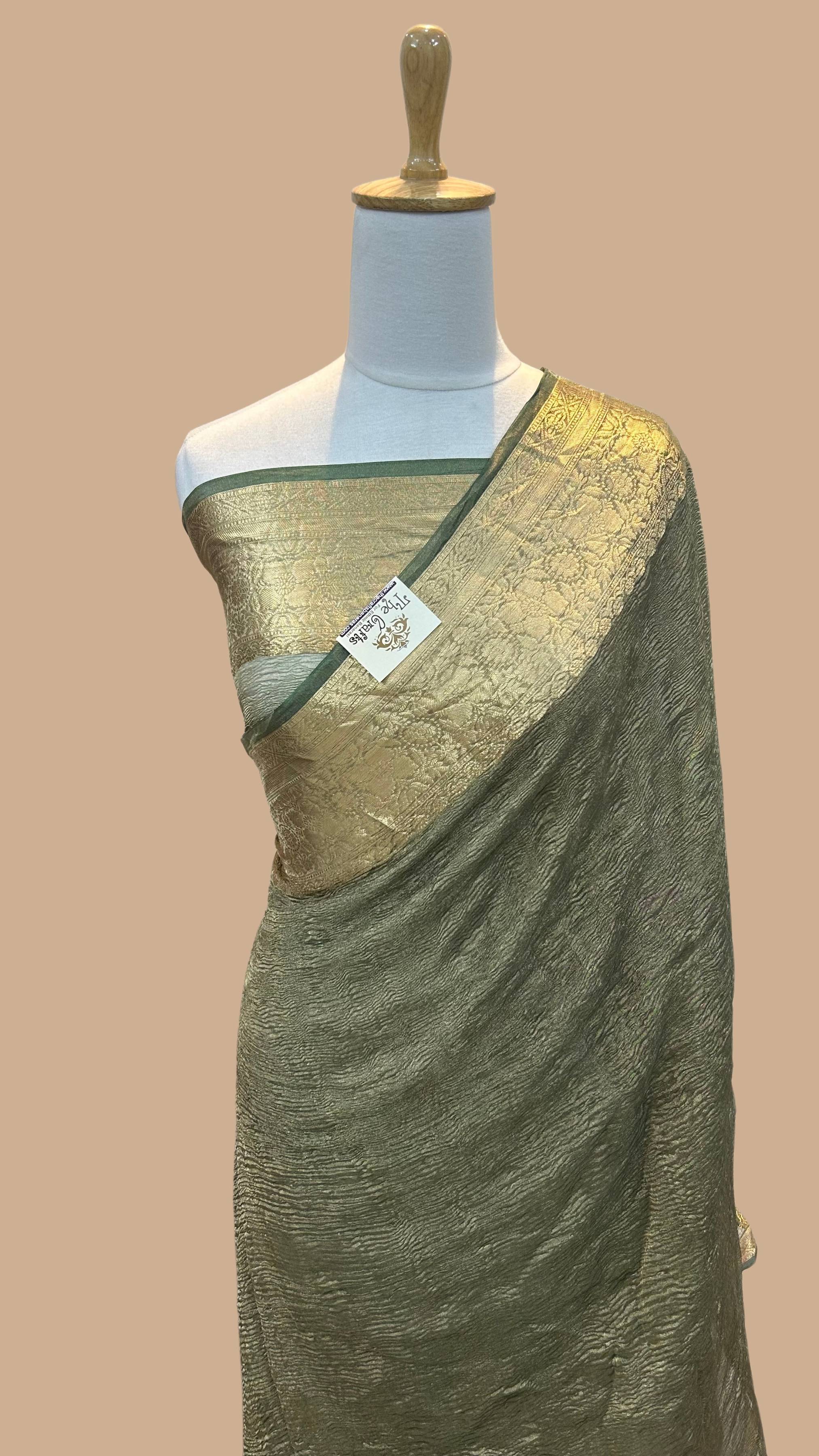 Pure Crush Tissue Silk Banarasi Saree