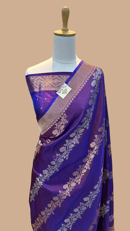 Pure Katan Silk Handloom Banarasi Saree - with kadhua stripes