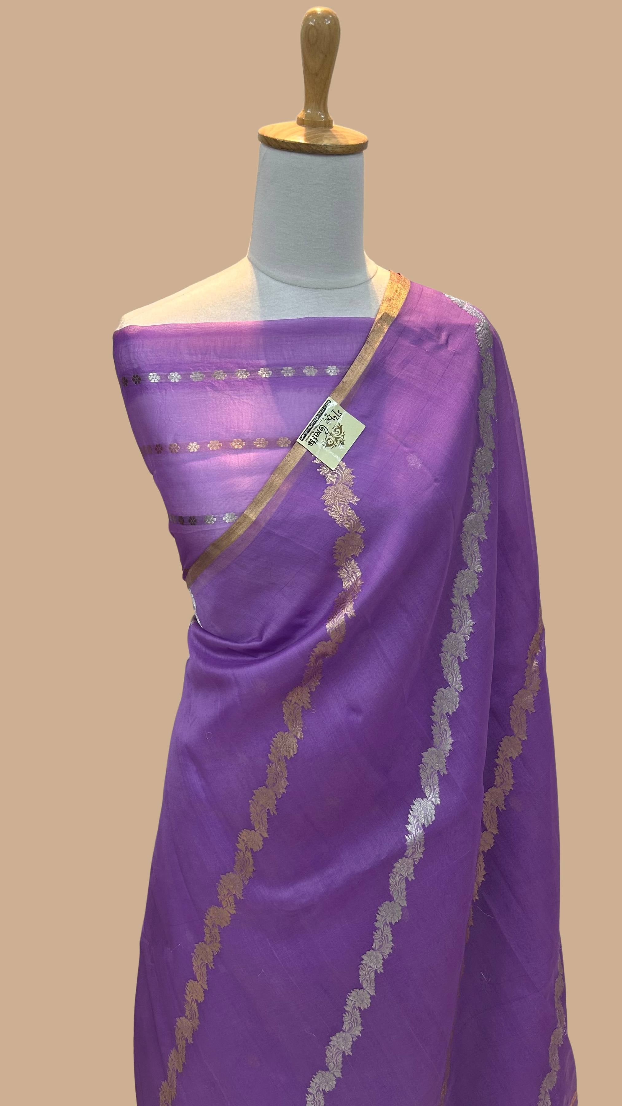 Pure Kora Silk Handloom Banarasi Saree