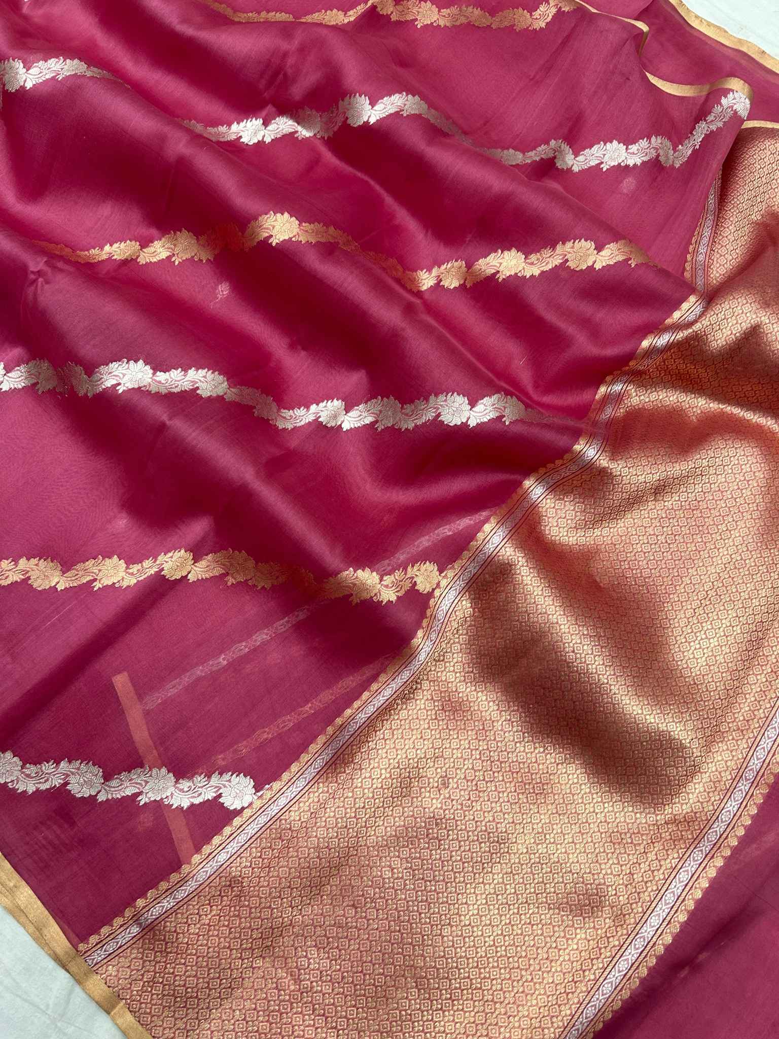 Pure Kora Silk Handloom Banarasi Saree