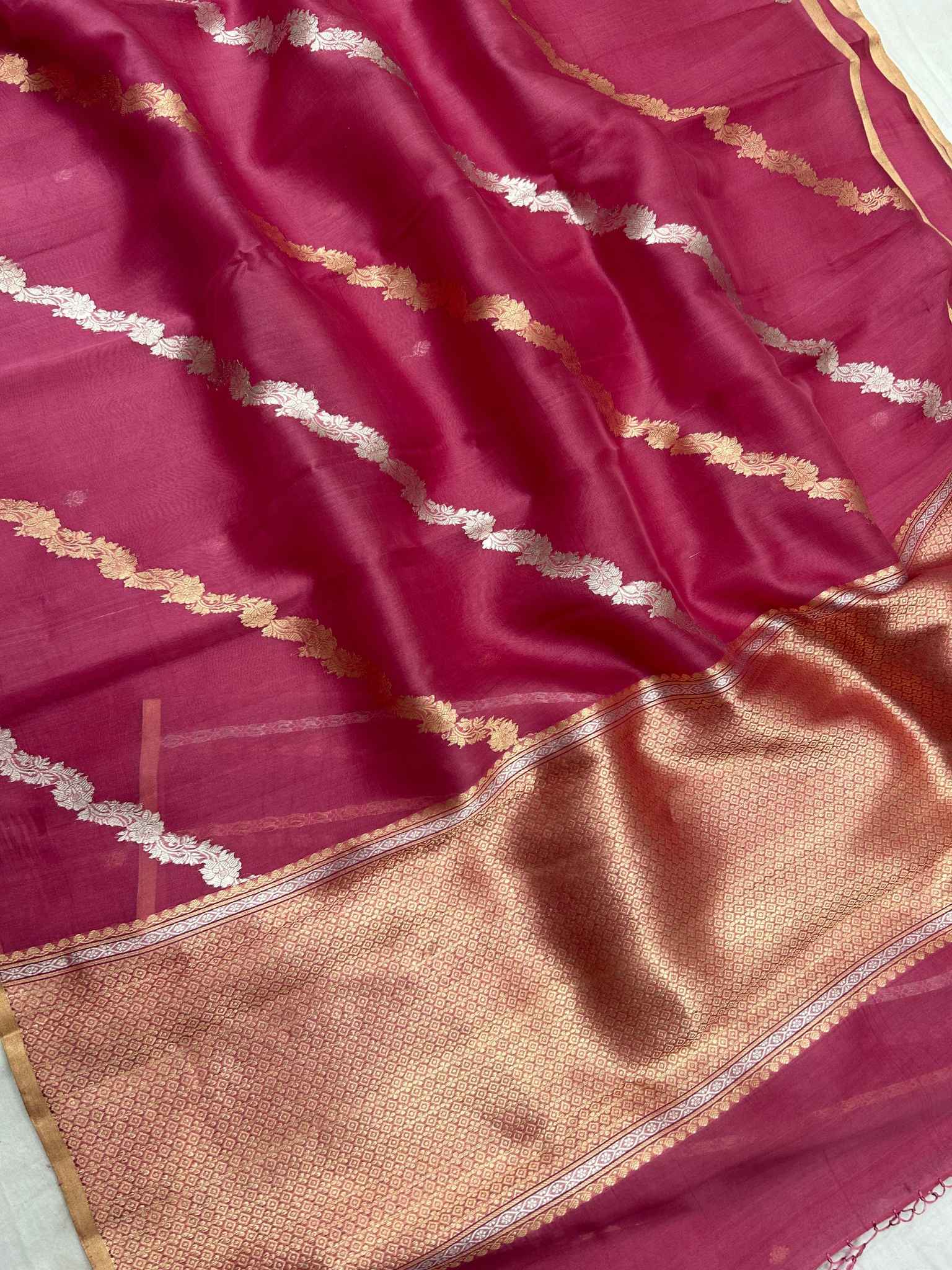 Pure Kora Silk Handloom Banarasi Saree