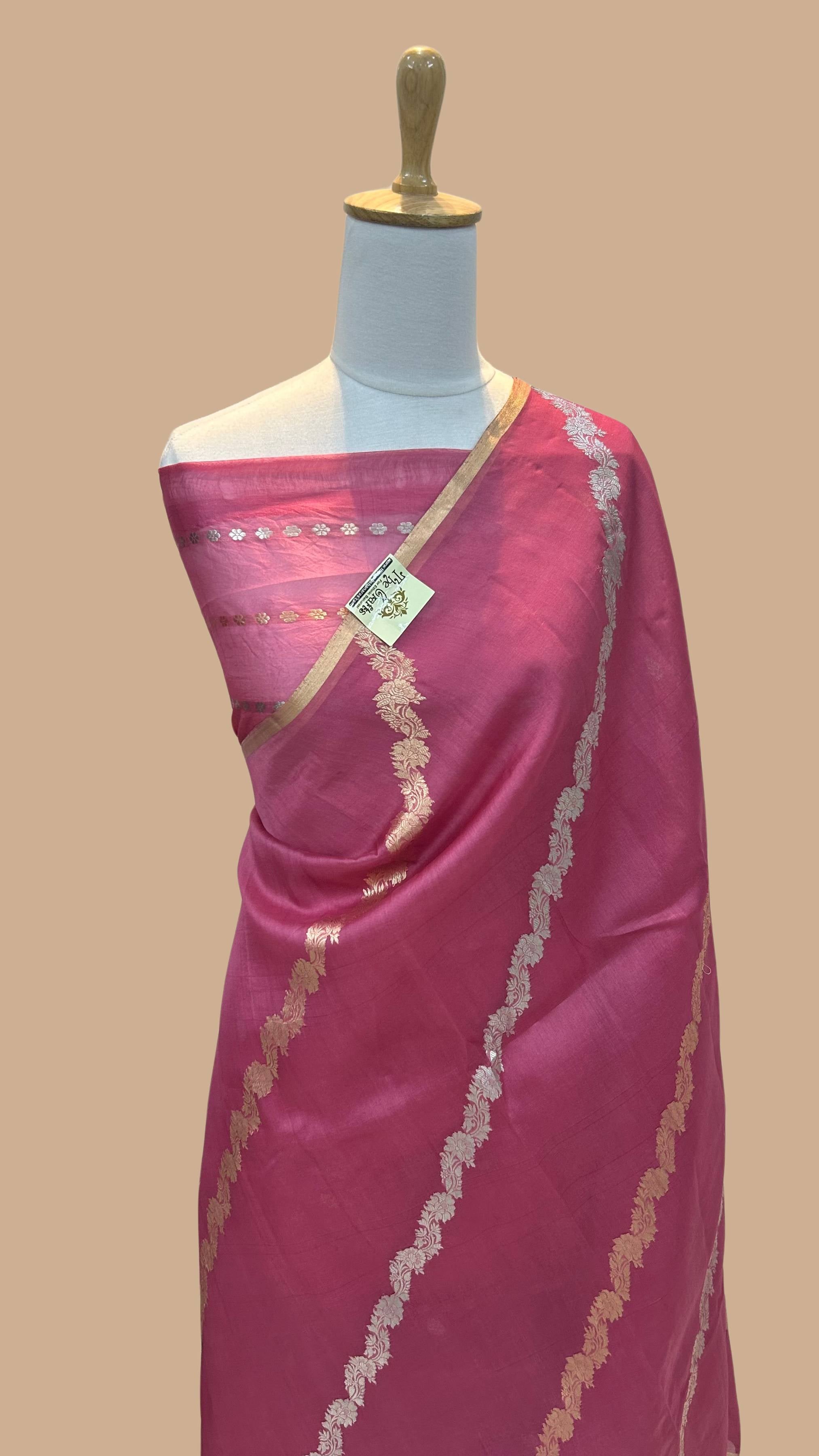 Pure Kora Silk Handloom Banarasi Saree