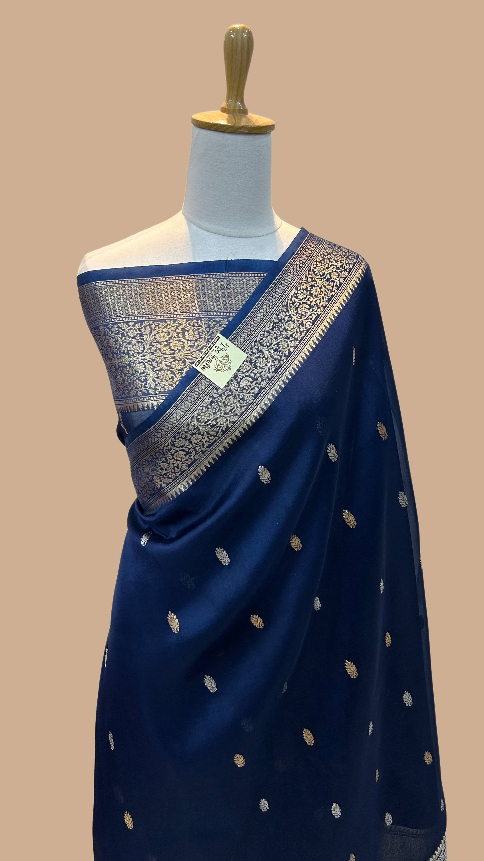 Pure Kora Silk Handloom Banarasi Saree