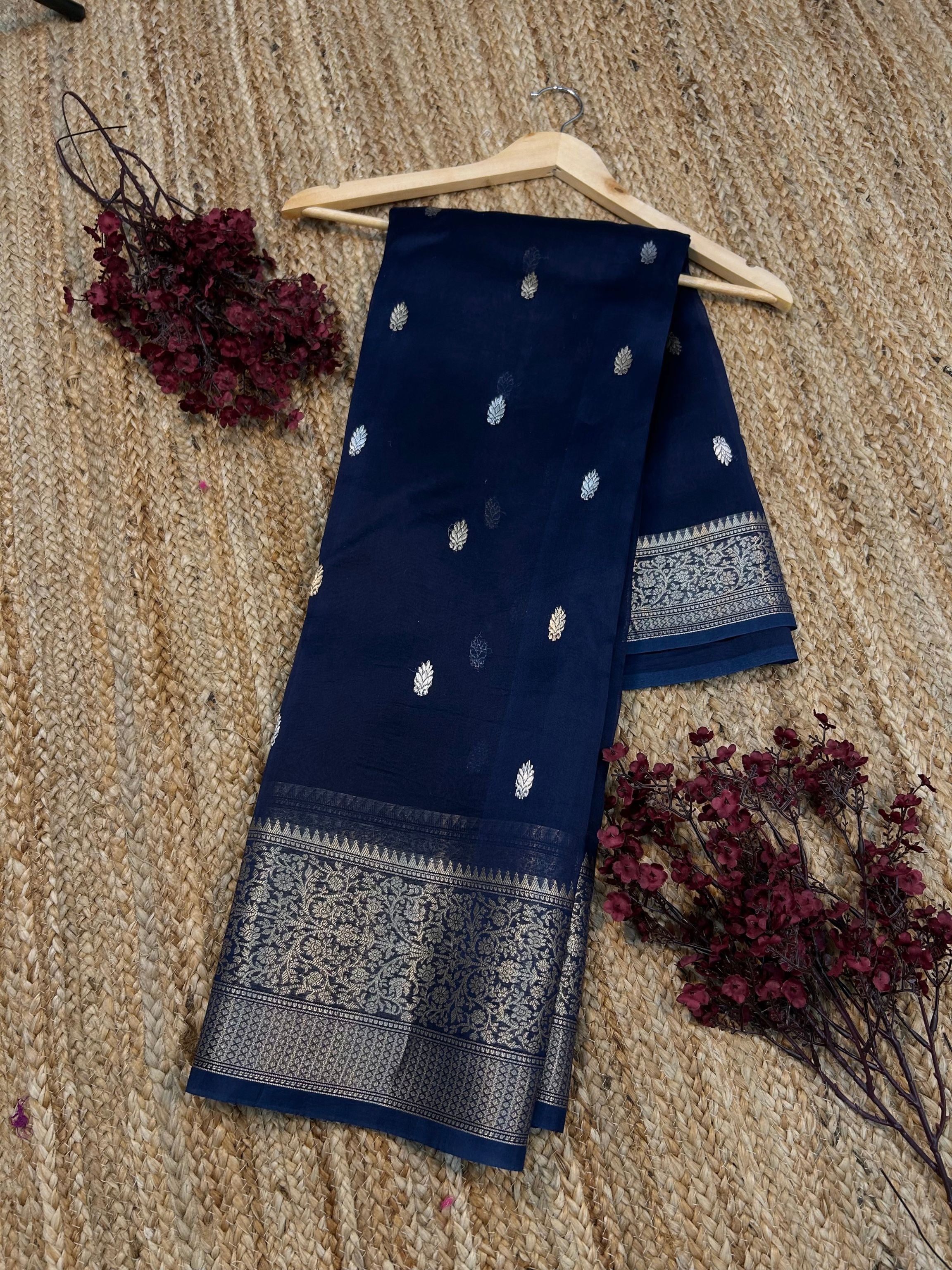 Pure Kora Silk Handloom Banarasi Saree