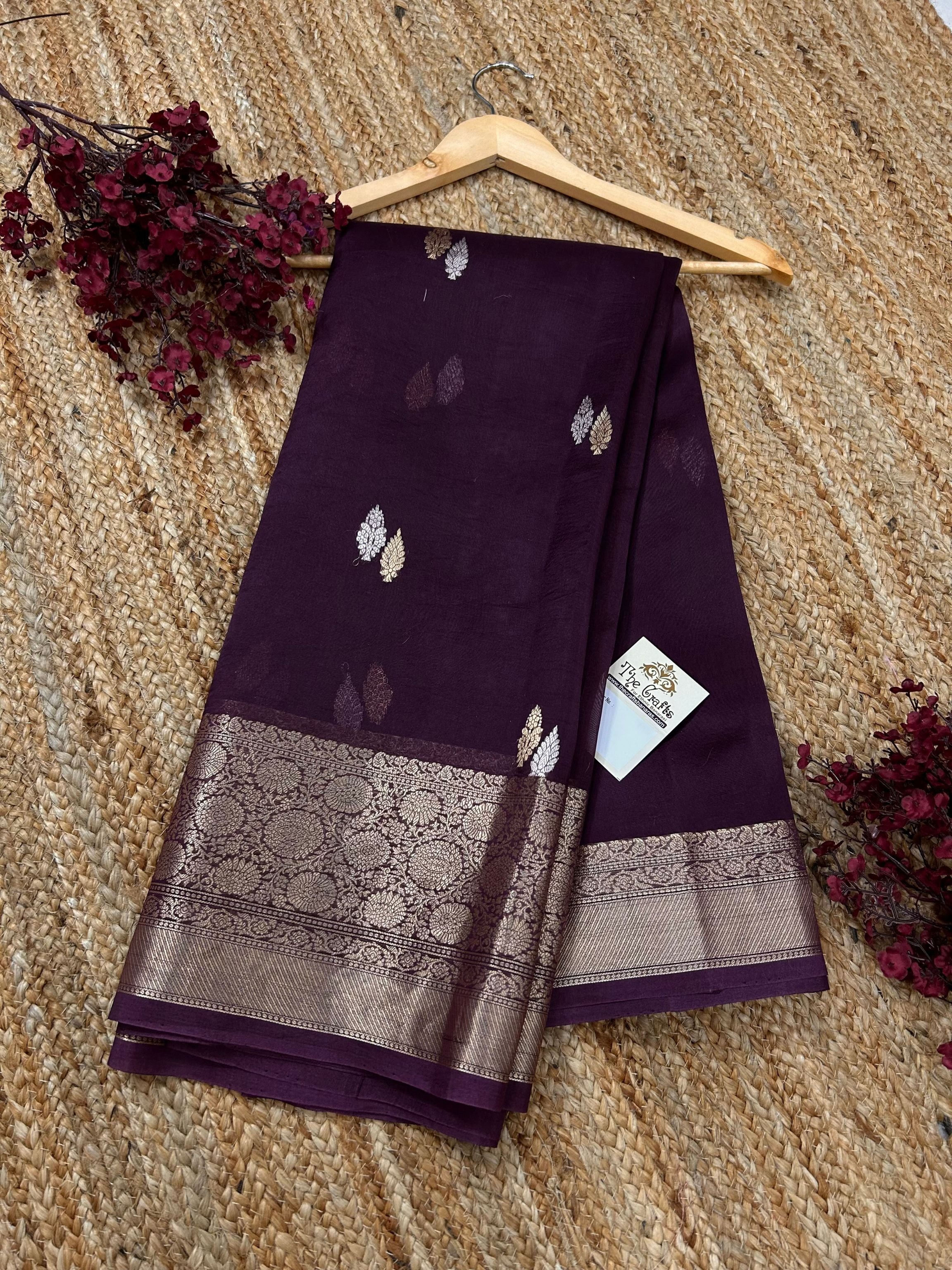 Pure Kora Silk Handloom Banarasi Saree