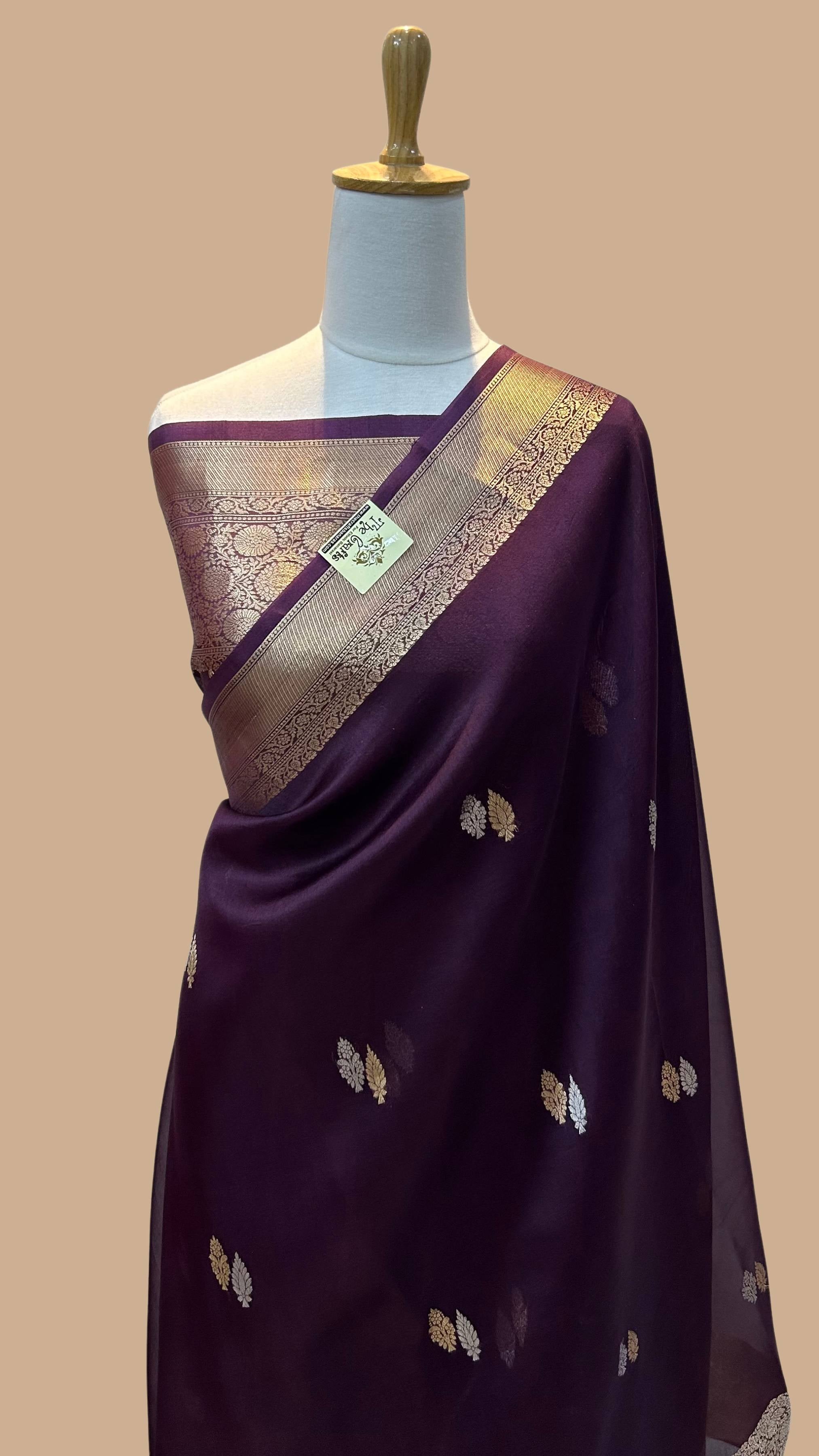 Pure Kora Silk Handloom Banarasi Saree