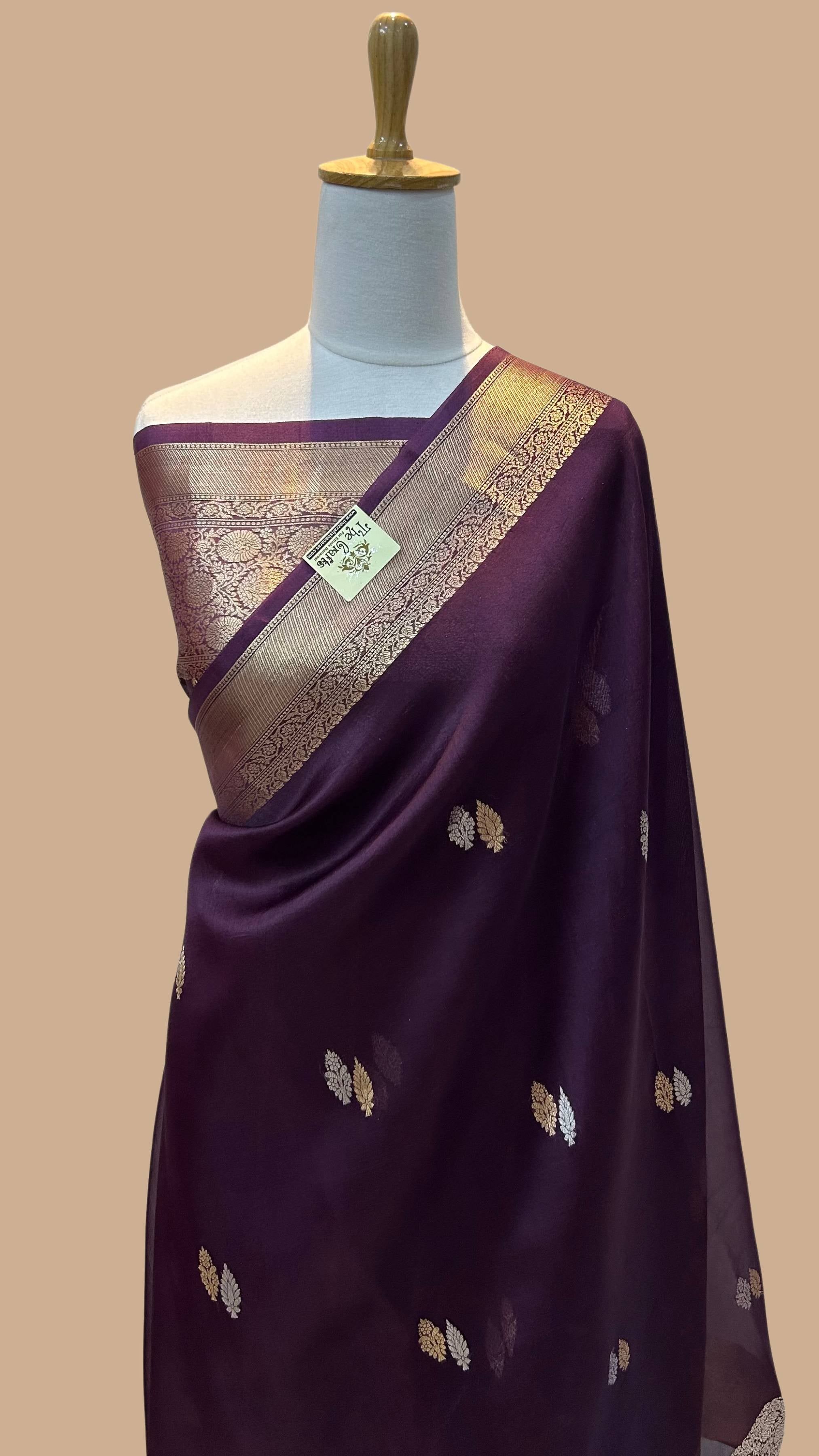 Pure Kora Silk Handloom Banarasi Saree