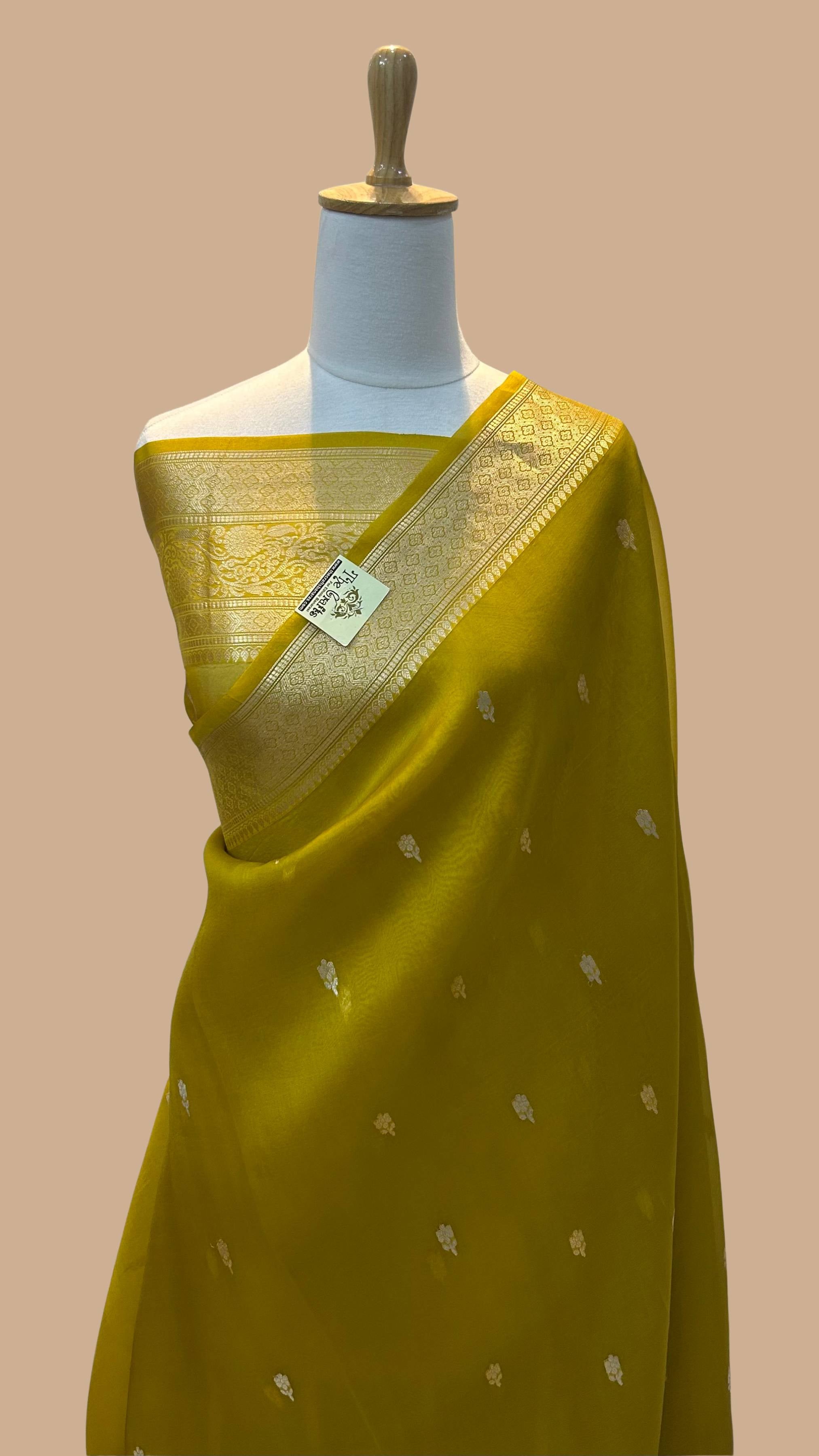 Pure Kora Silk Handloom Banarasi Saree