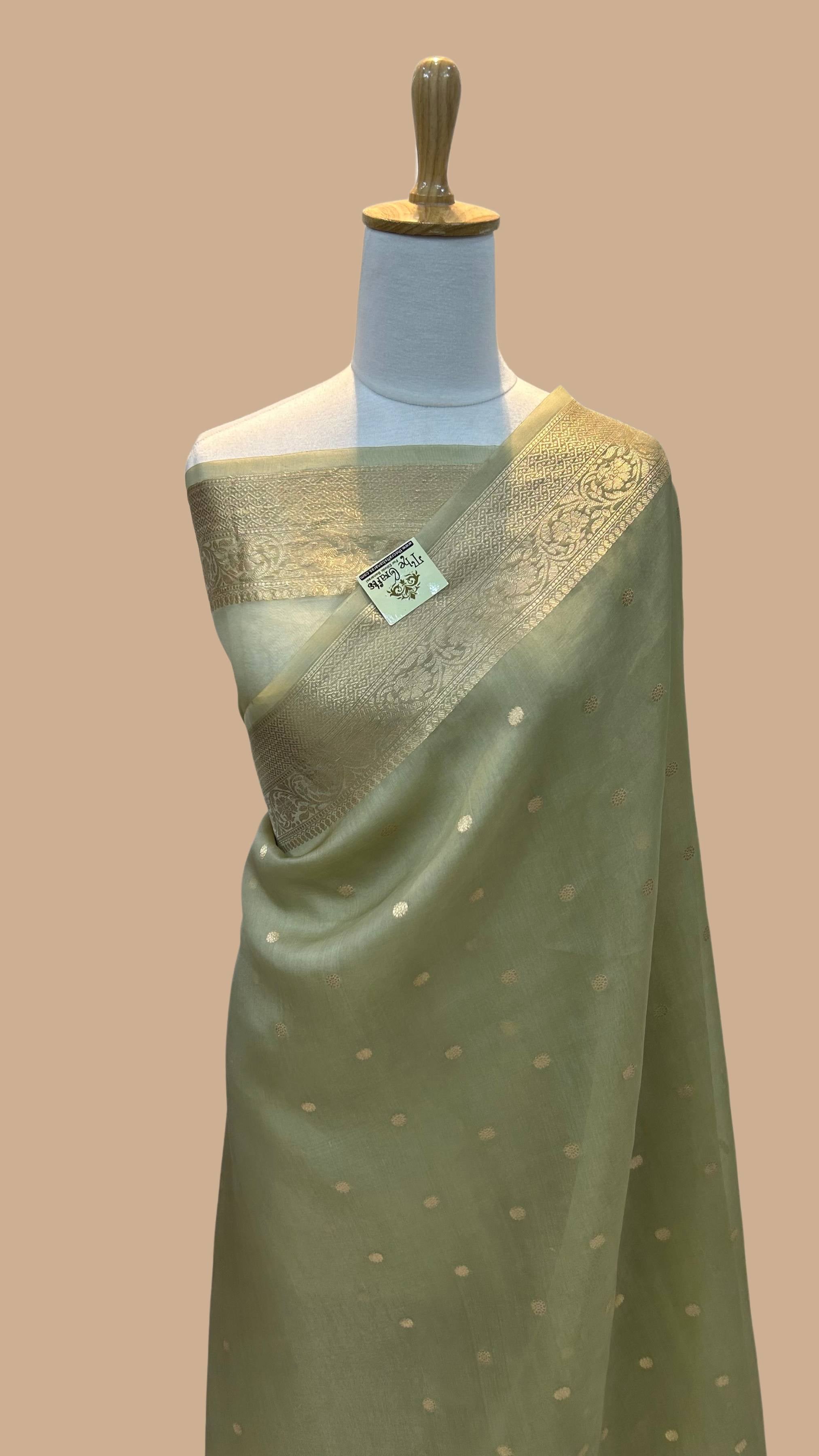 Pure Kora Silk Handloom Banarasi Saree