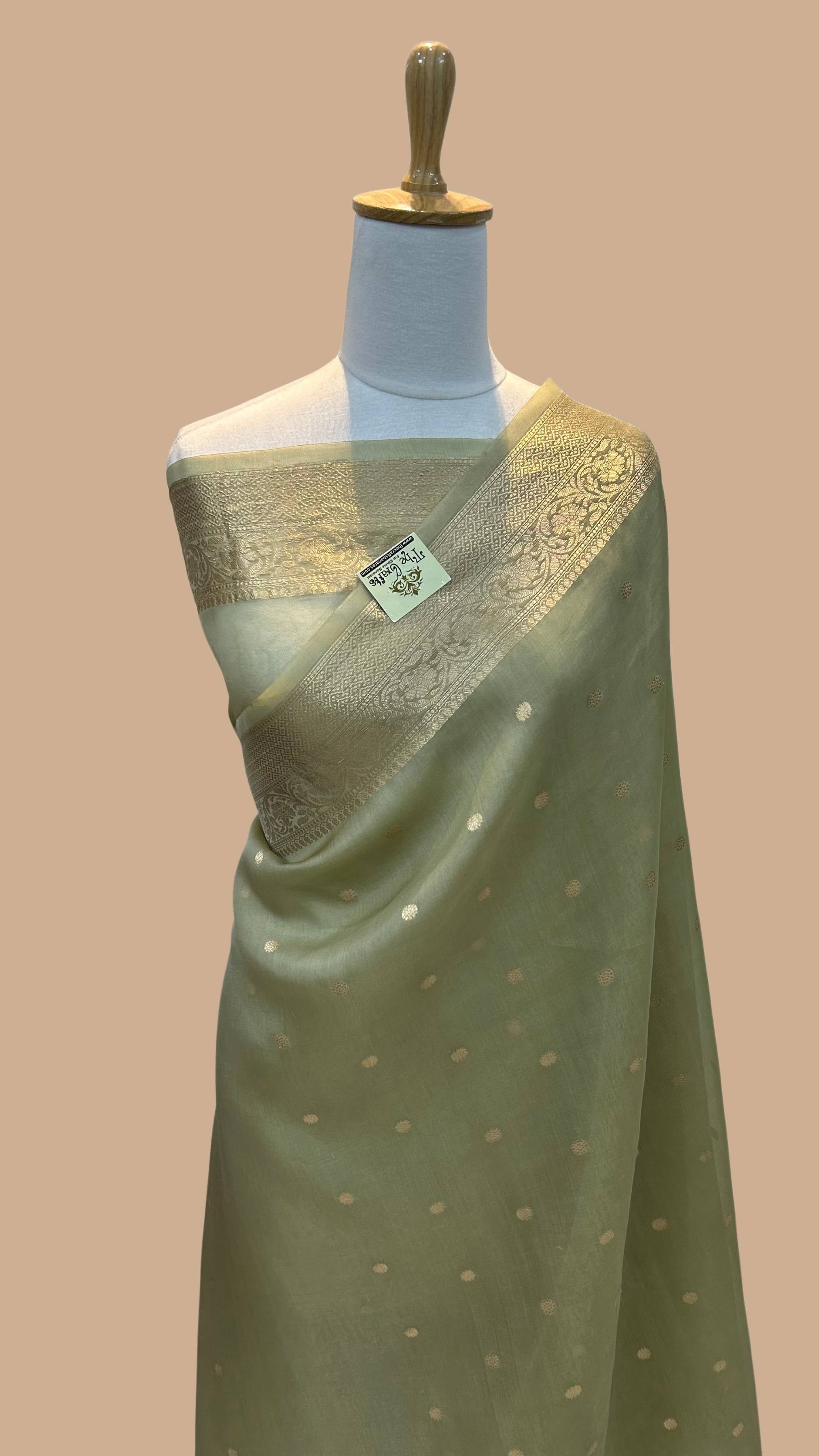 Pure Kora Silk Handloom Banarasi Saree