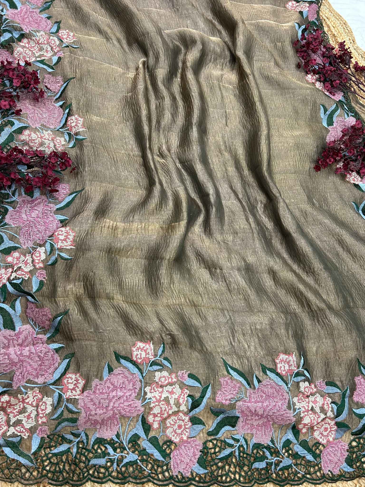 Pure Crush Tissue Silk Banarasi Saree