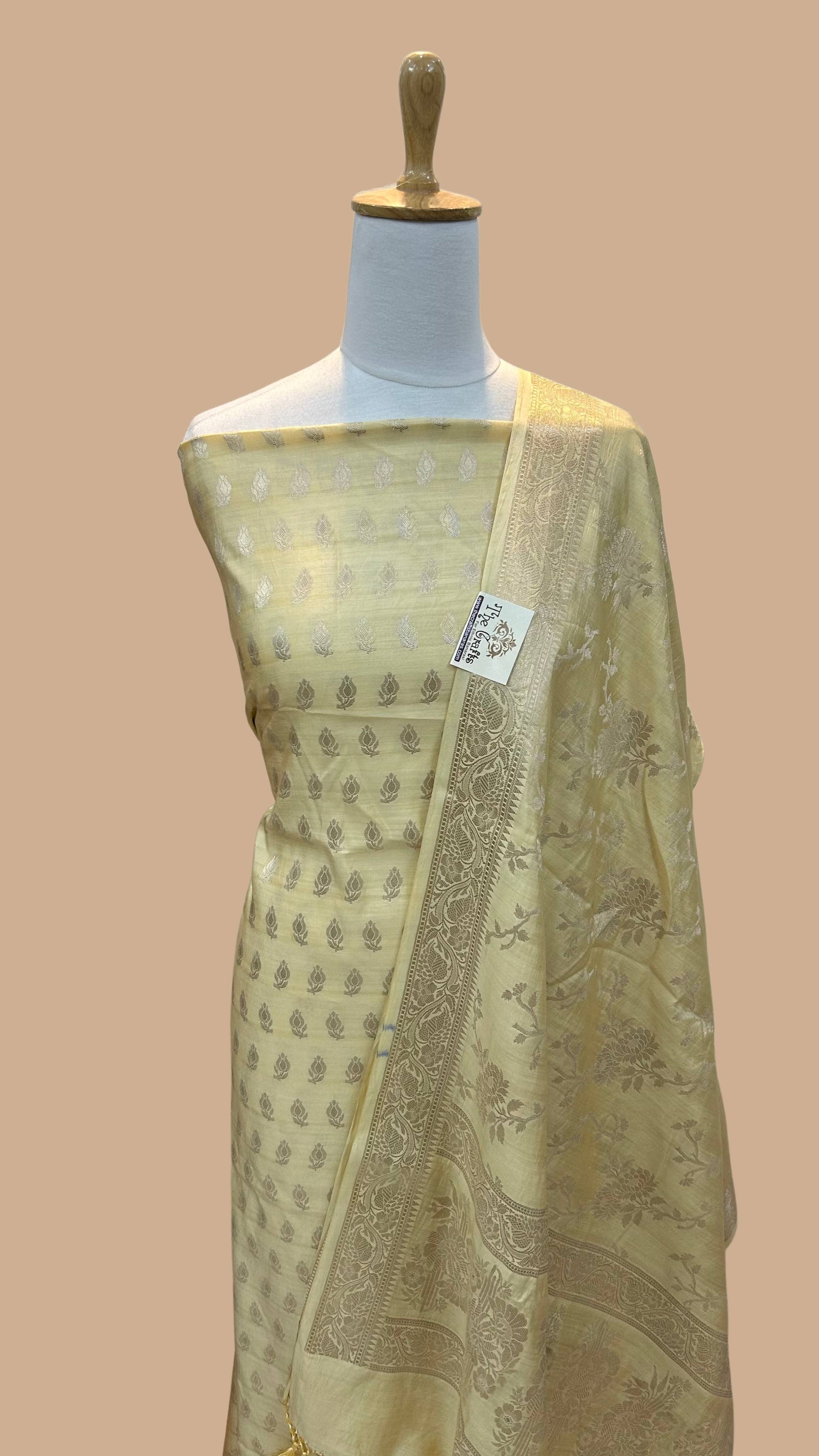 Pure Chiniya Silk Banarasi Dress Material