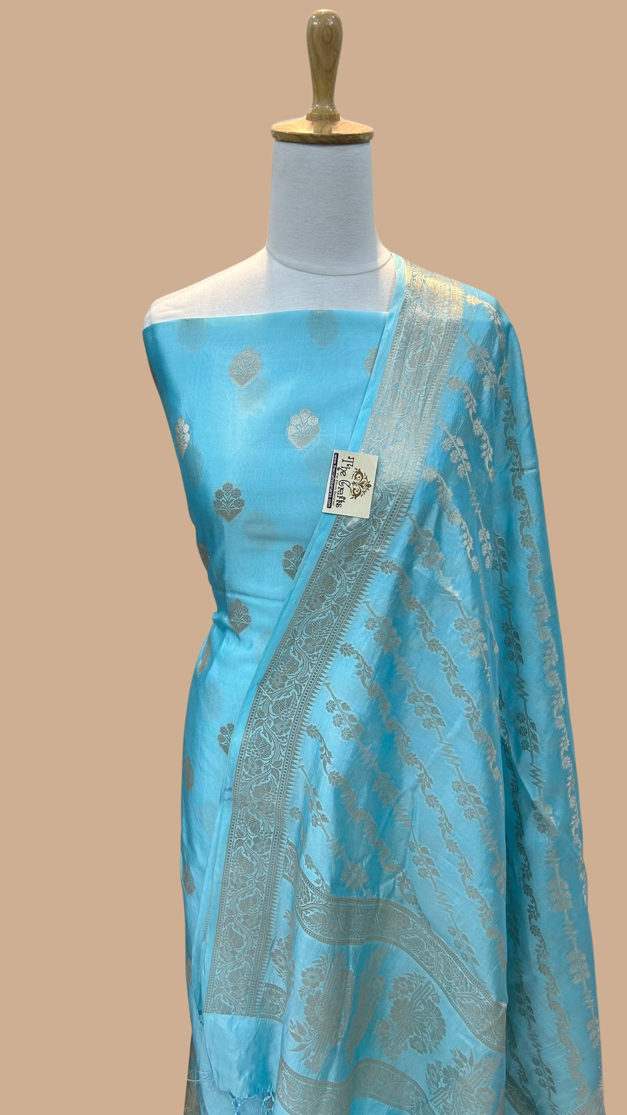 Pure Mango Silk Banarasi Dress Material Pure Mango Silk Banarasi Dress Material
