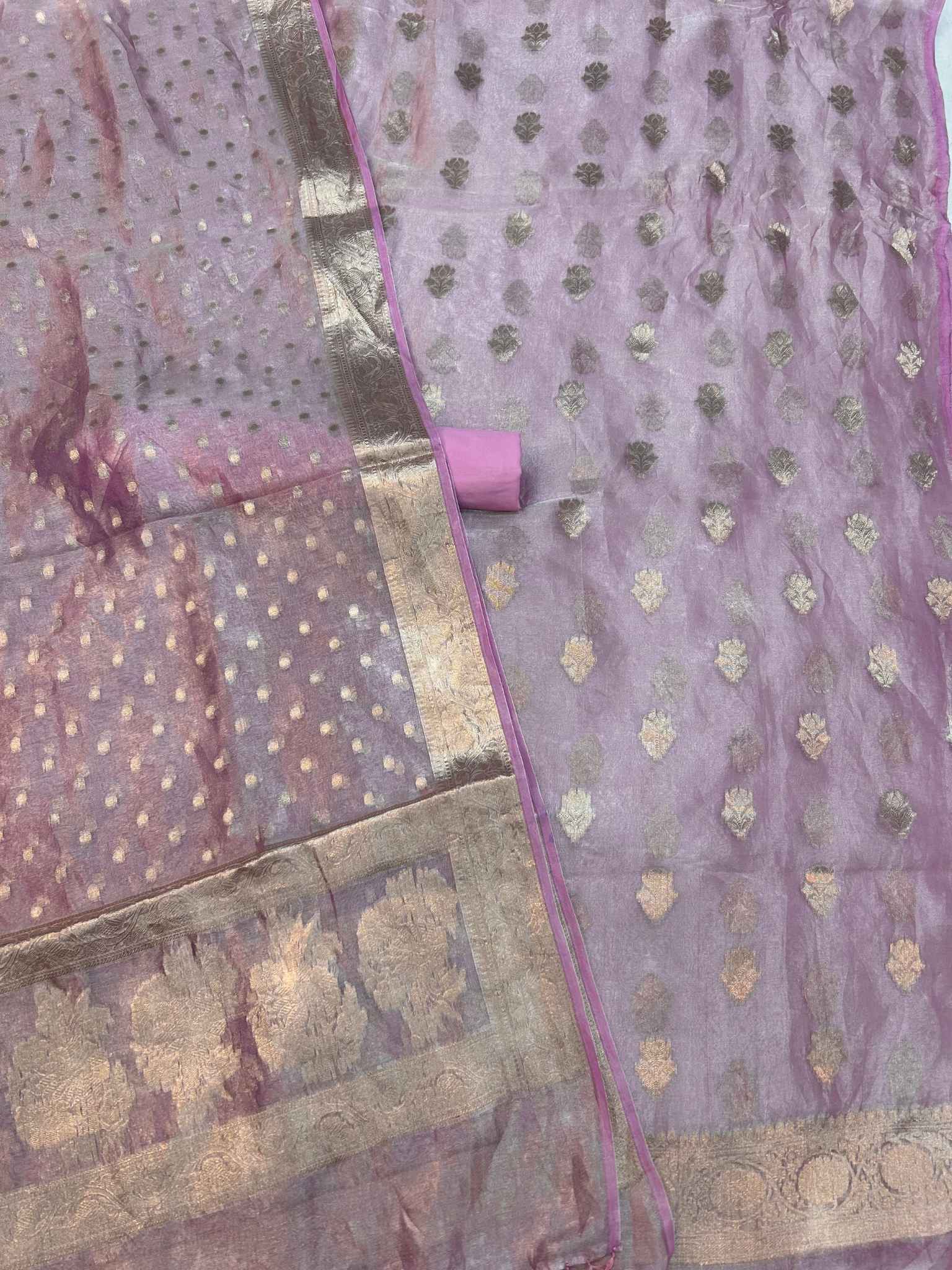 Pure Tissue Silk Banarasi Dress Material