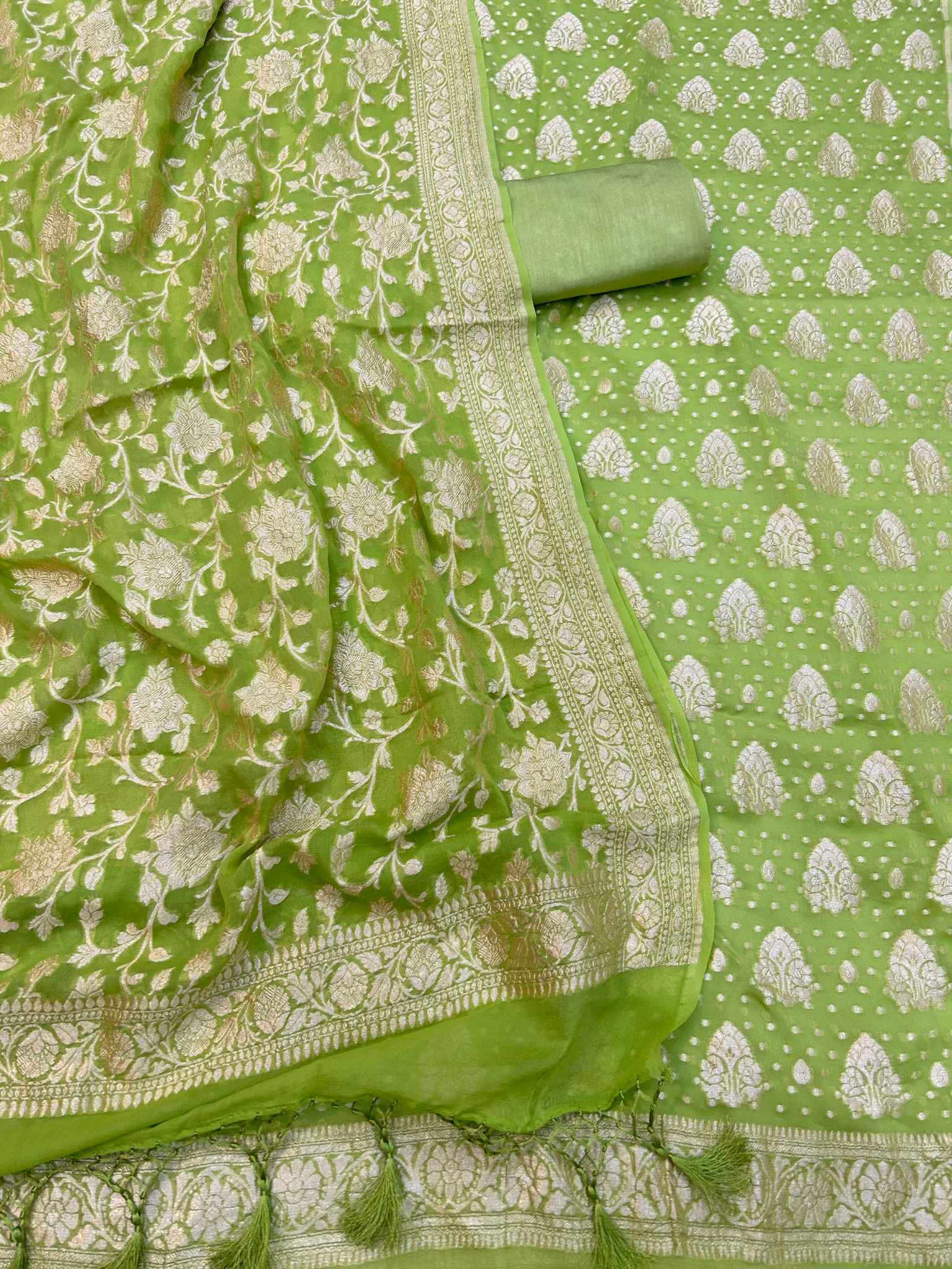 Banarasi Khaddi Georgette Dress Material