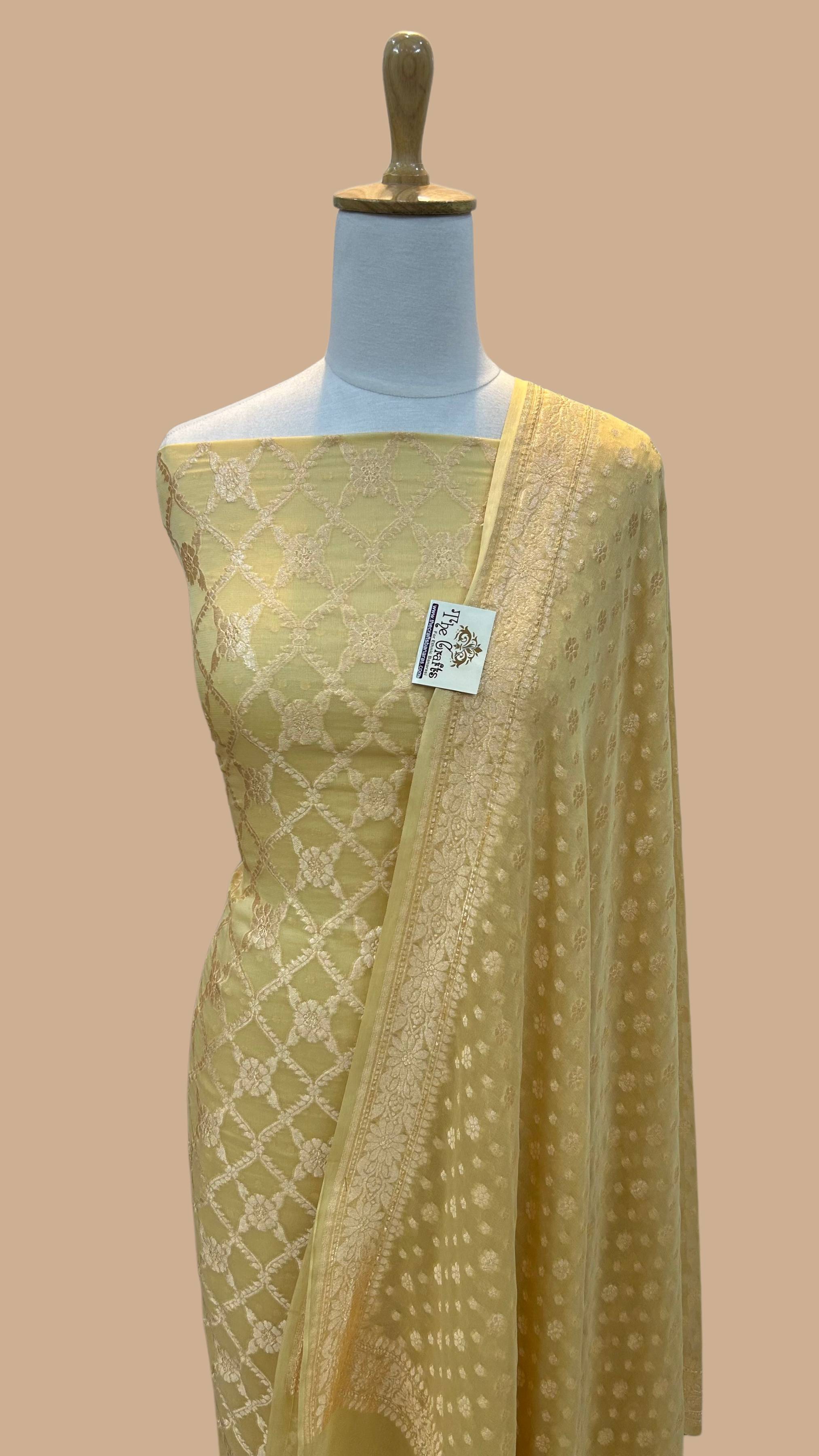 Banarasi Khaddi Georgette Dress Material