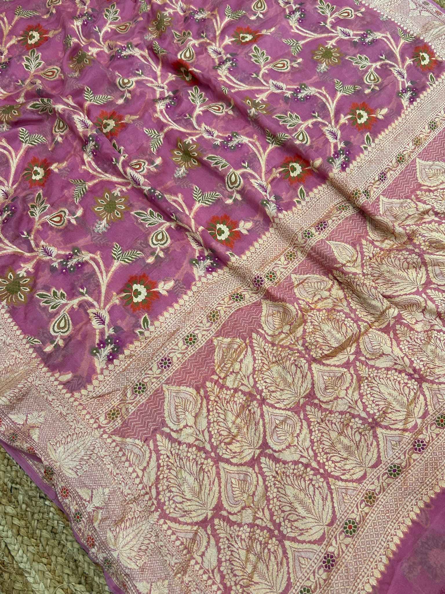 Pure Khaddi Chiffon Banarasi Saree