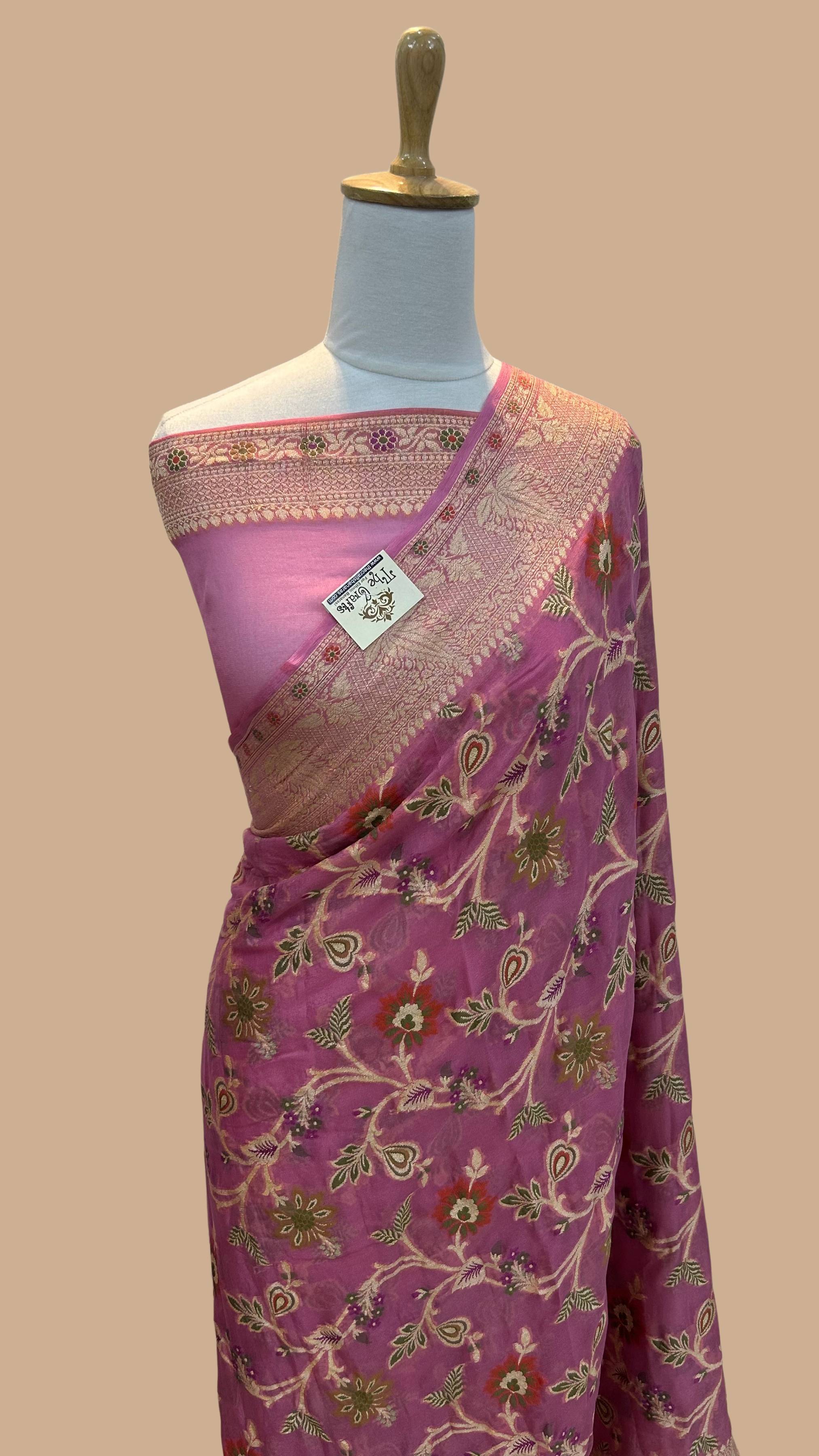 Pure Khaddi Chiffon Banarasi Saree