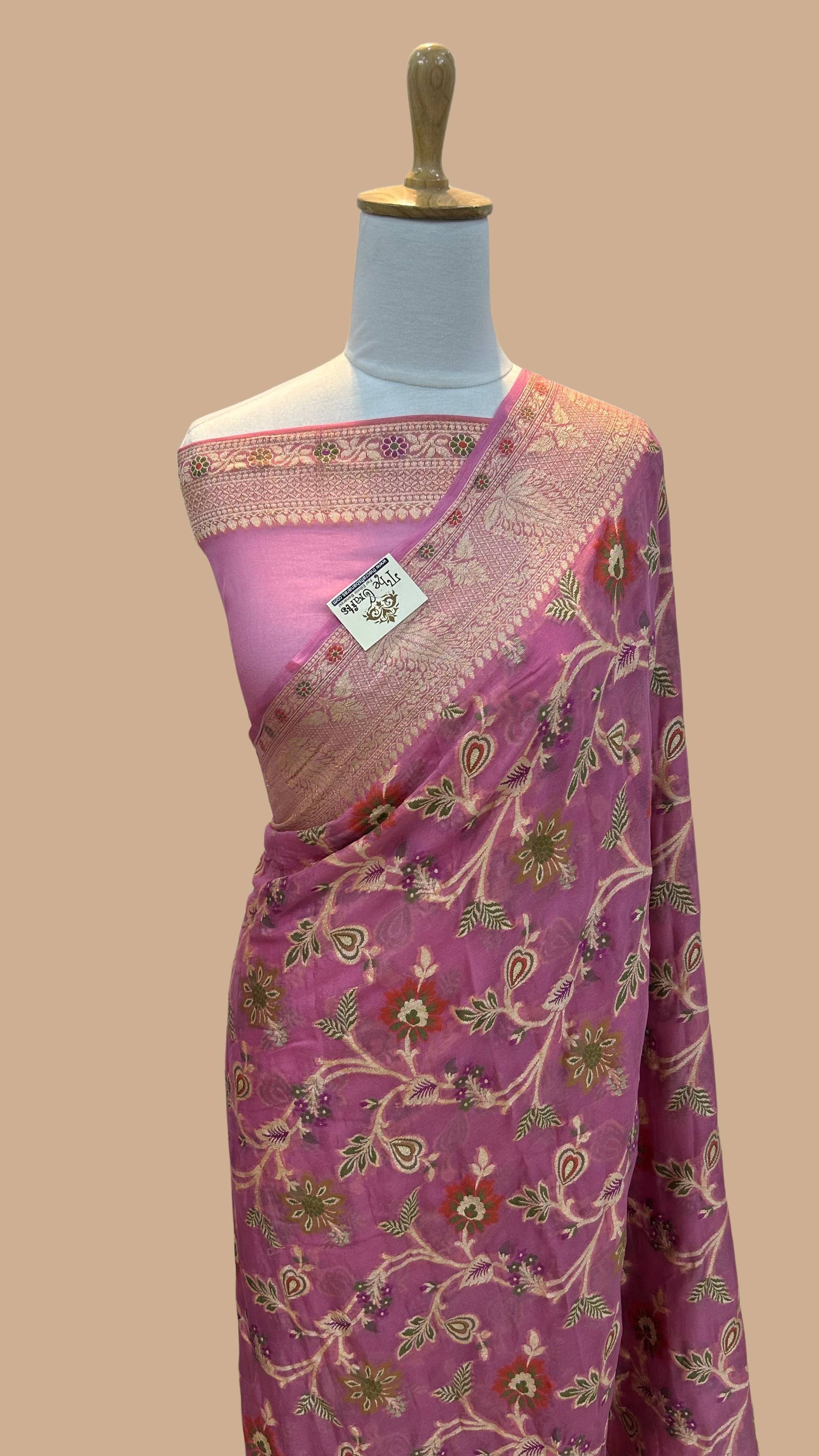 Pure Khaddi Chiffon Banarasi Saree