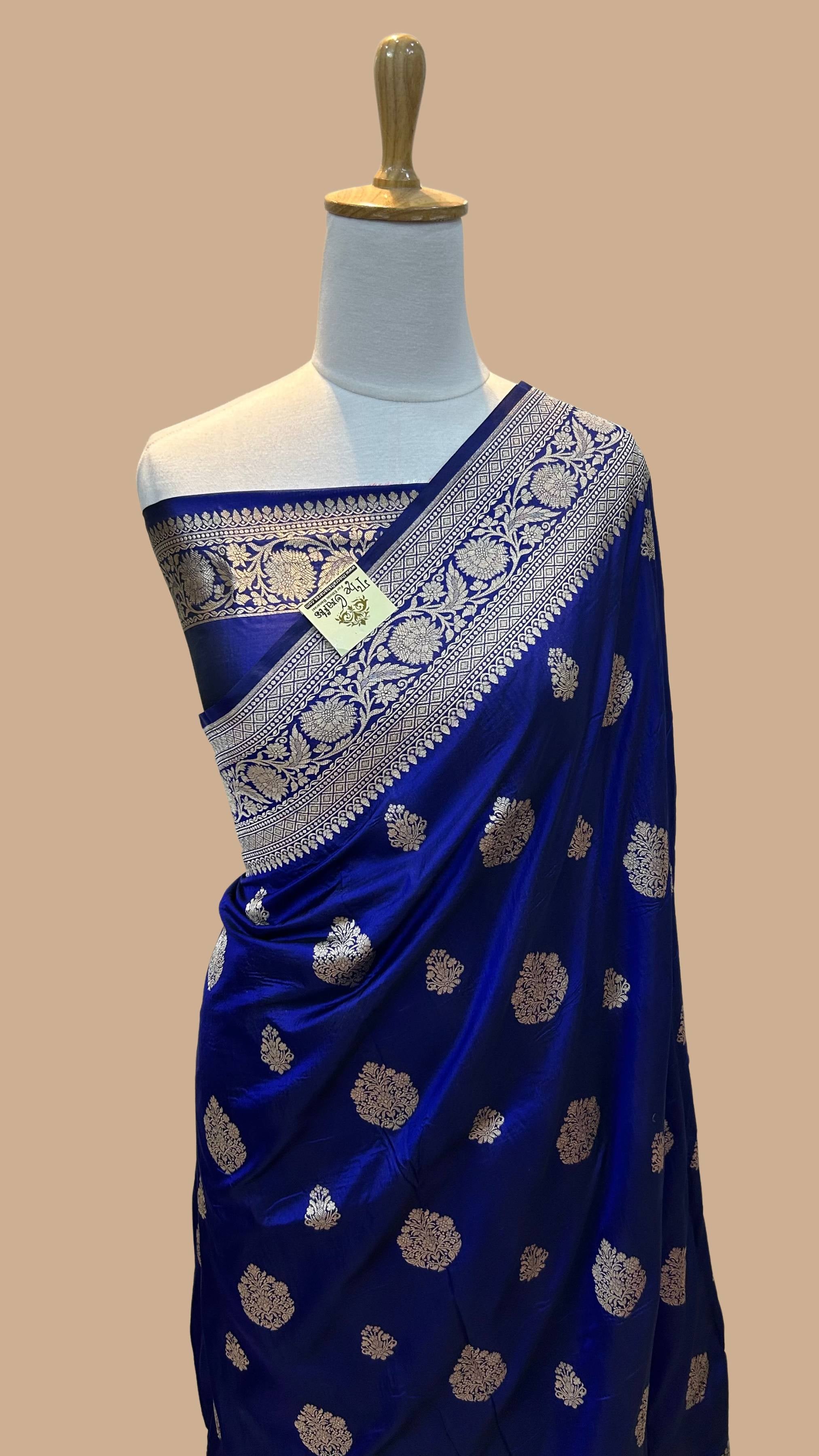 Pure Katan Silk Handloom Banarasi Saree - Jaal work