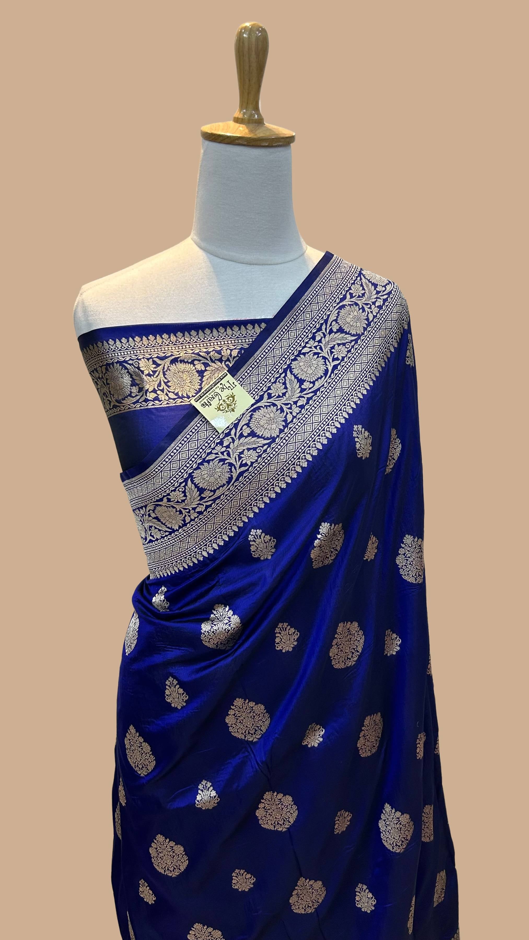 Pure Katan Silk Handloom Banarasi Saree - Jaal work